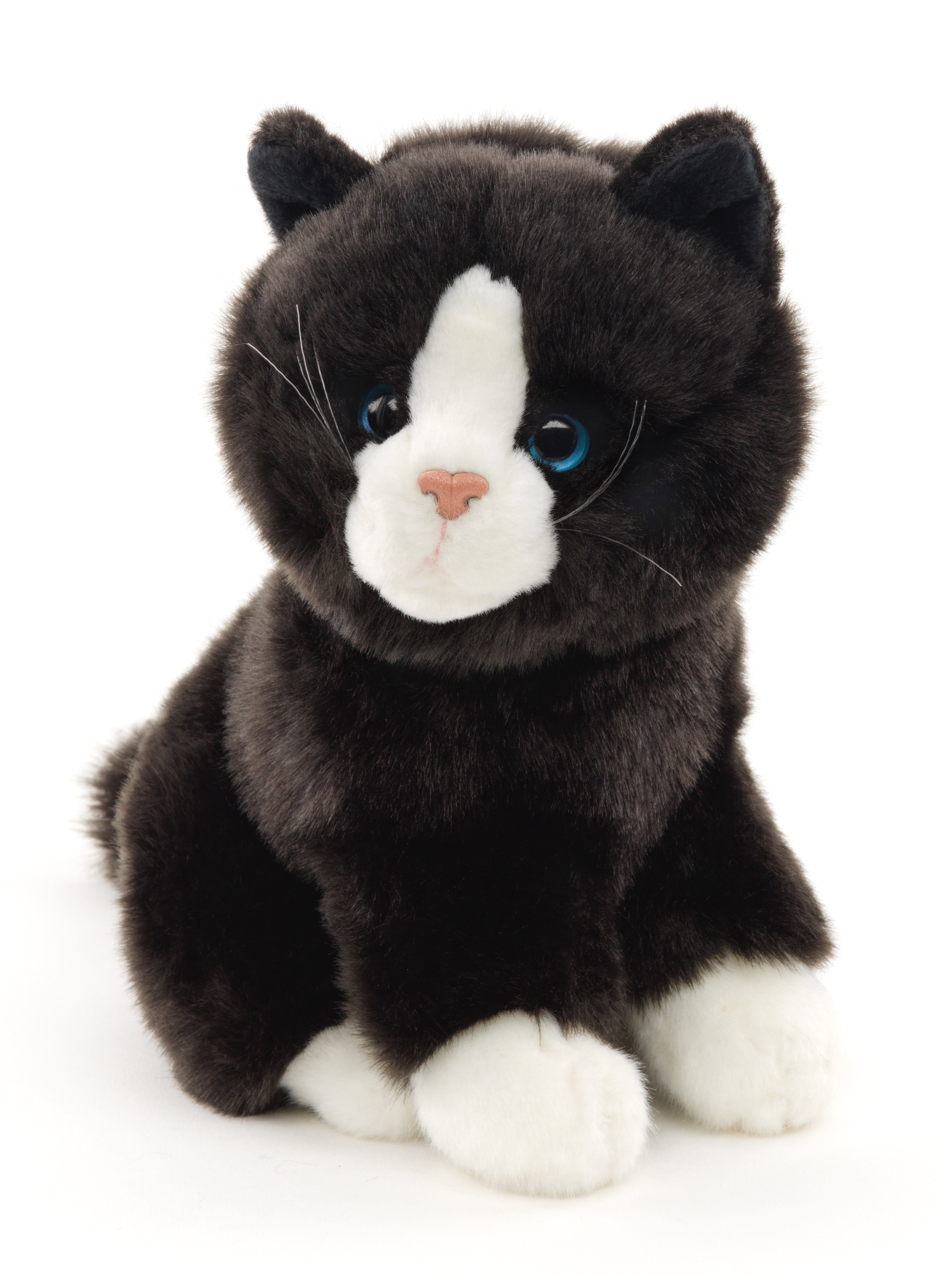 Uni-Toys Kuscheltier Katze, sitzend - versch. Fellfarben - Höhe 21 cm - Plüsch, Plüschtier, zu 100 % recyceltes Füllmaterial