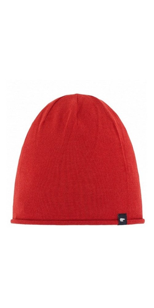Eisbär Beanie Merinowolle Oversize Pulse rot Herren