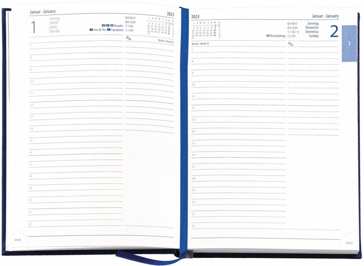 GÜSS Kalender Buchkalender Buchkalender 1 Tag/Seite 145x205mm grau 2026