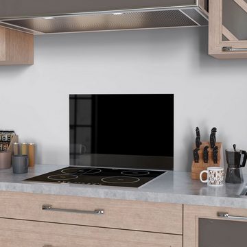DEQORI Küchenrückwand 'Unifarben - Schwarz', Glas Spritzschutz Badrückwand Herdblende