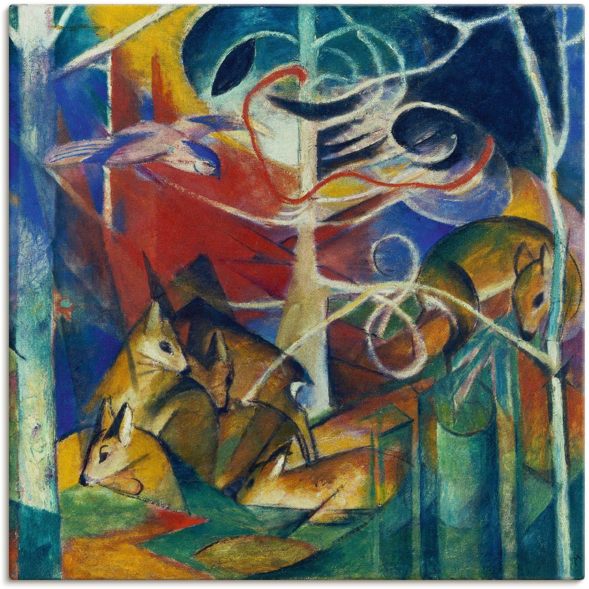 Artland Leinwandbild Rehe im Walde I. 1913, Wildtiere (1 St), auf Holzrahmen gespannt