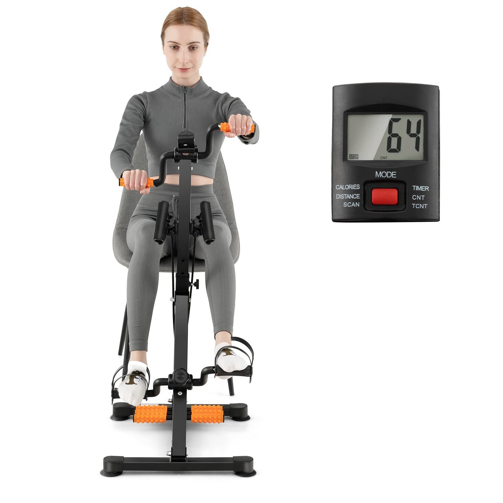Heimtrainer verstellbar COSTWAY LCD mit Fitnessbike,