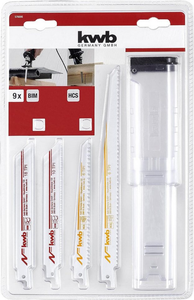 Thumbnail - kwb Sägeblatt kwb 4er Bi-Metall Säbelsägeblätter Set, Holz & Metall, Universal (Set, Set), Praktische Aufbewahrungsbox f...