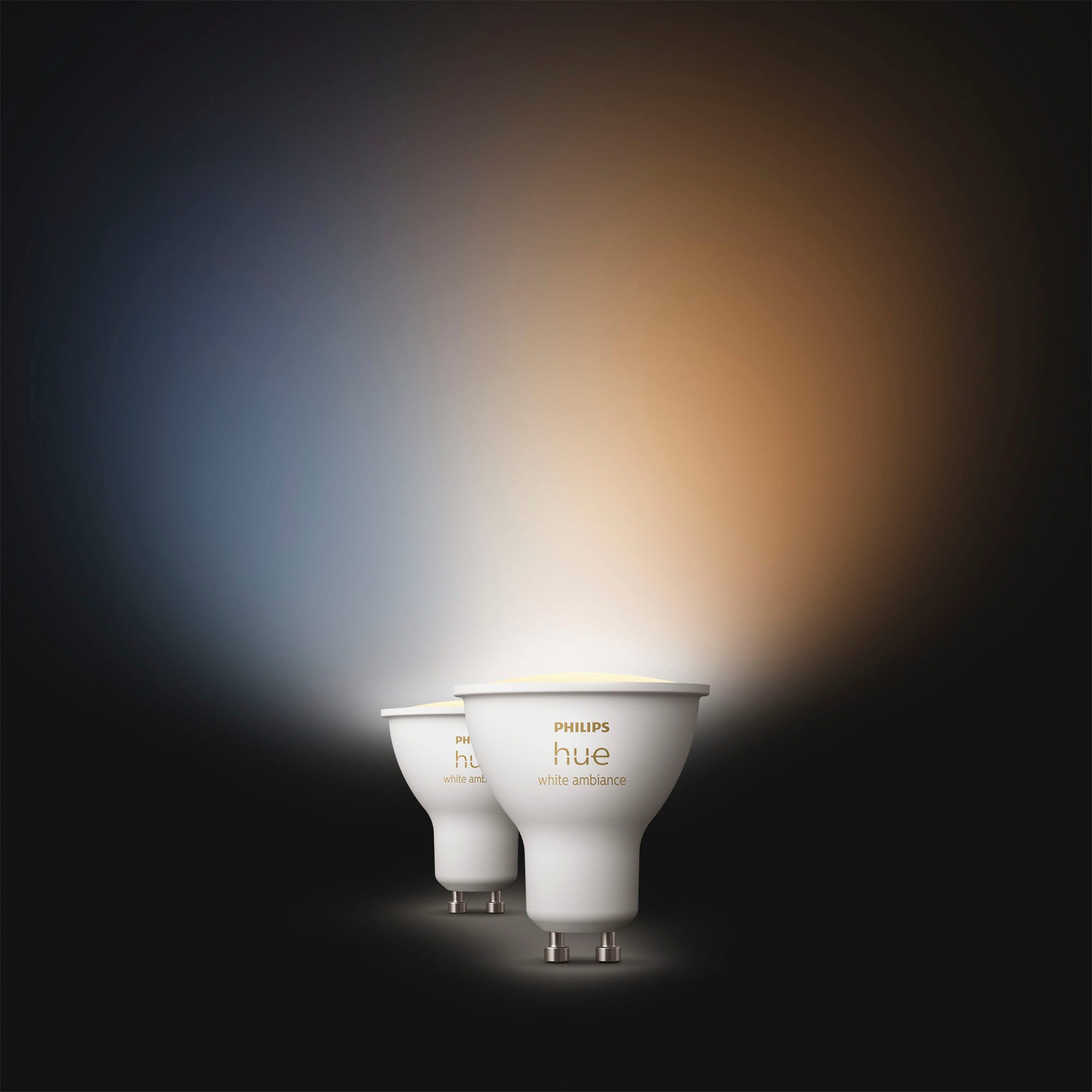 Philips Hue LED-Leuchtmittel White Ambiance 400lm, GU10, 2 St., Farbwechsler