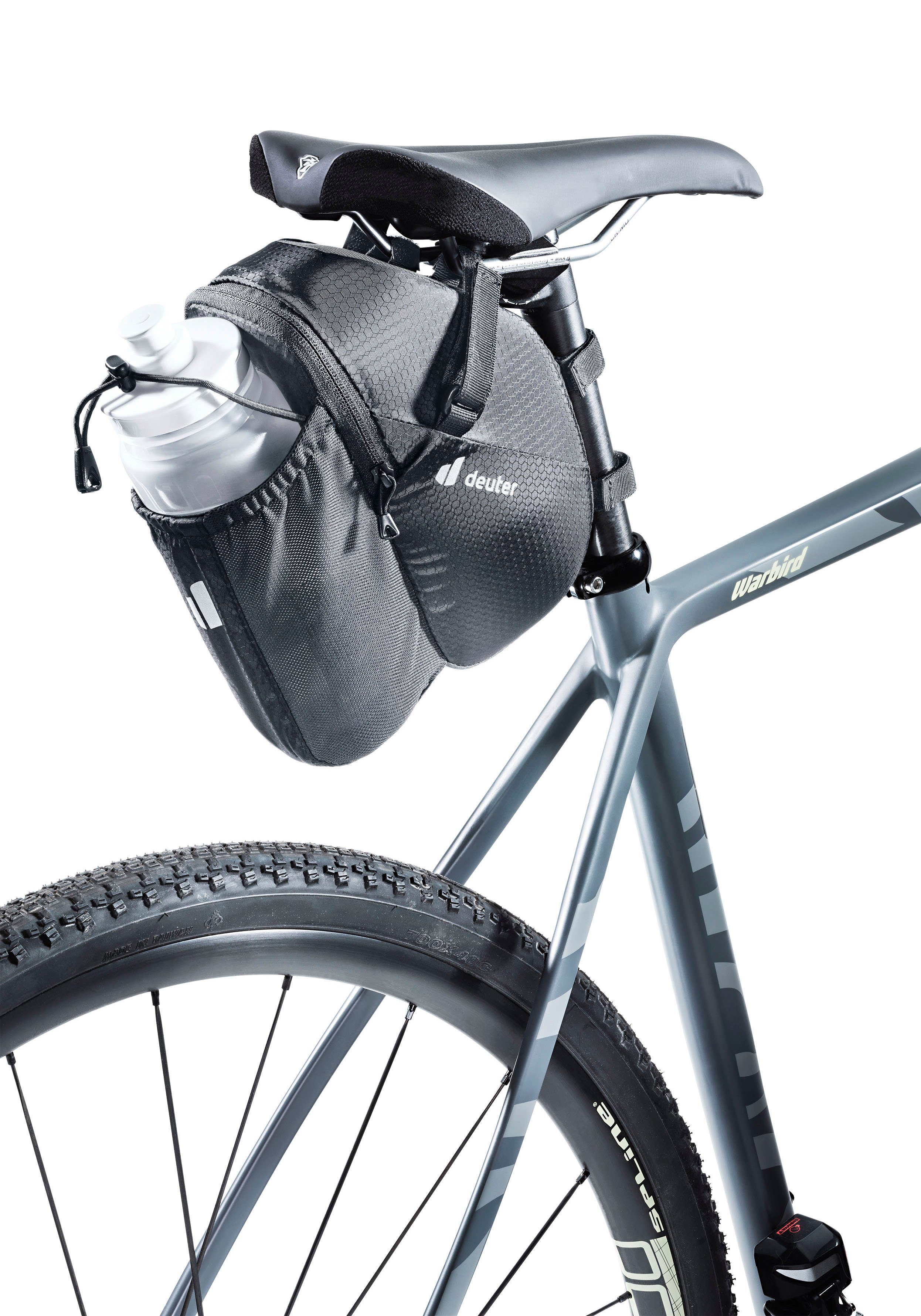 AARON Fahrrad Satteltasche mit Flaschenhalter, Wasserabweisende  Fahrradtasche mit Reflektor
