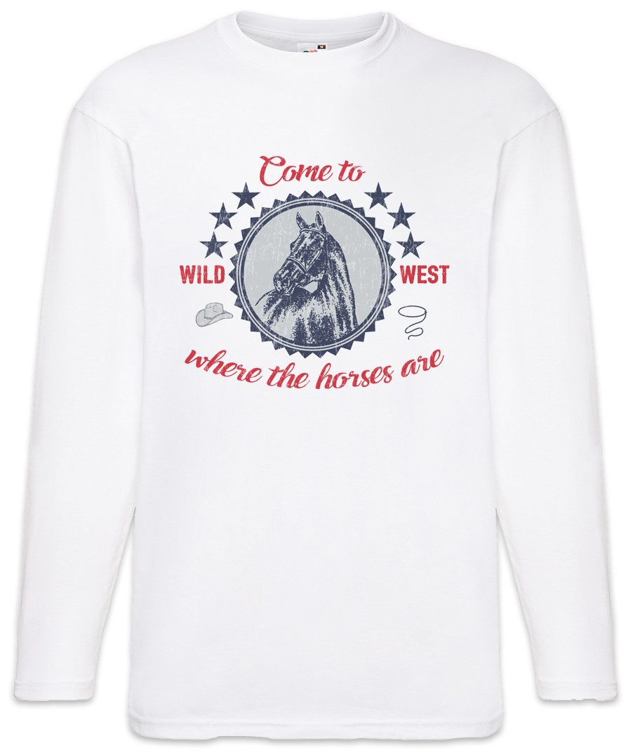 Langarmshirt Come To The Wild West Langarm T-Shirt Horse Pferd Rodeo Sport Cowgirl