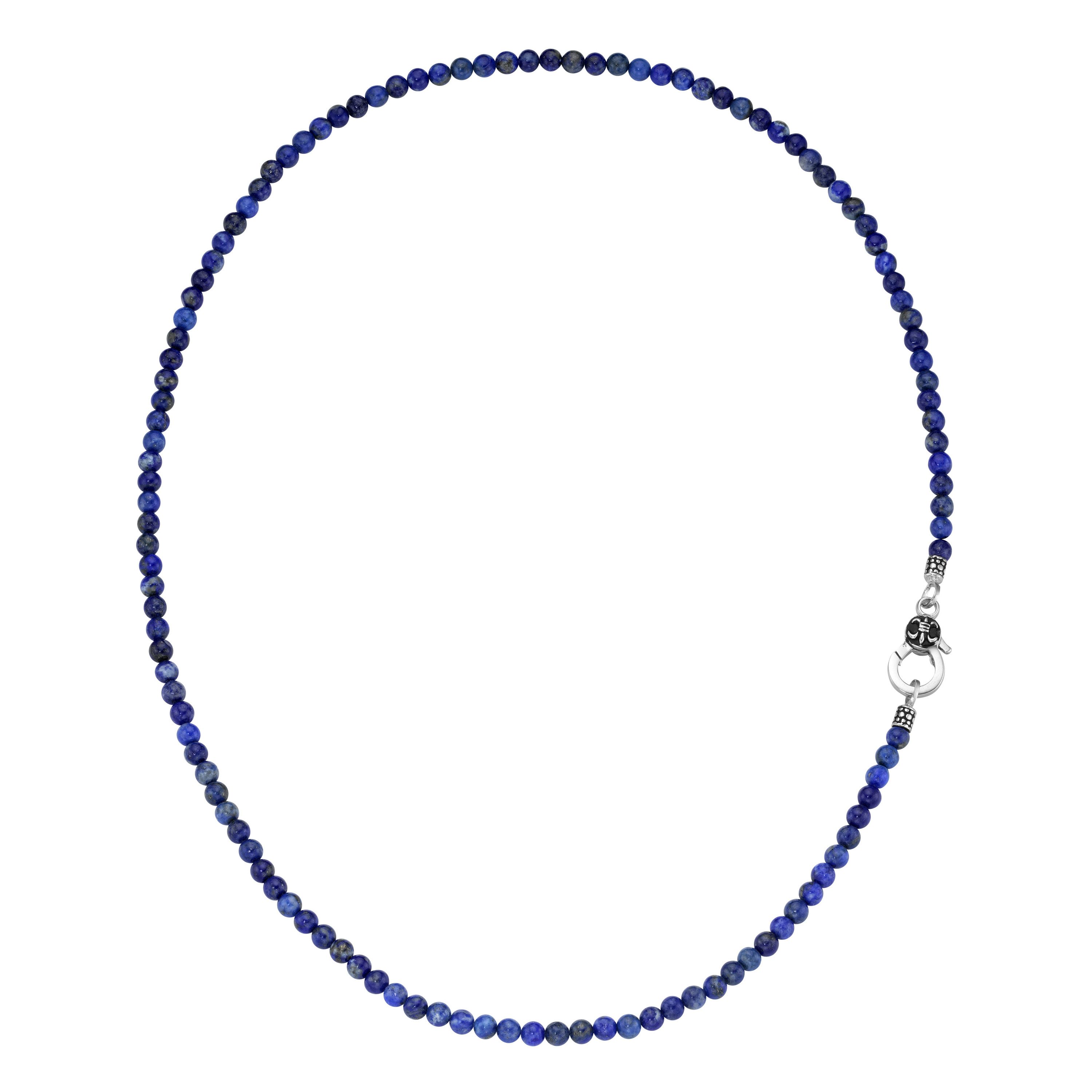 GIORGIO MARTELLO MILANO Kette ohne Anhänger blaue Lapis-Kugeln, Silber 925