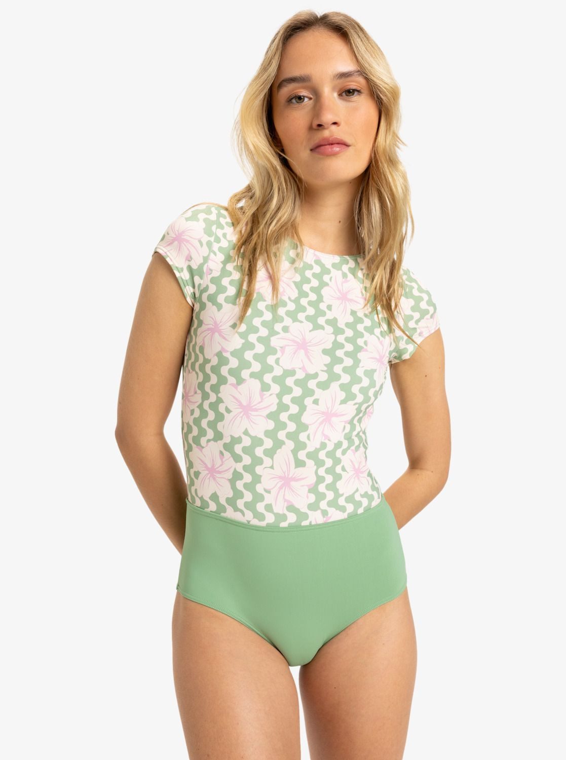 Roxy Badeanzug ROXY Badeanzug Kurzarm Hibiscus günstig online kaufen