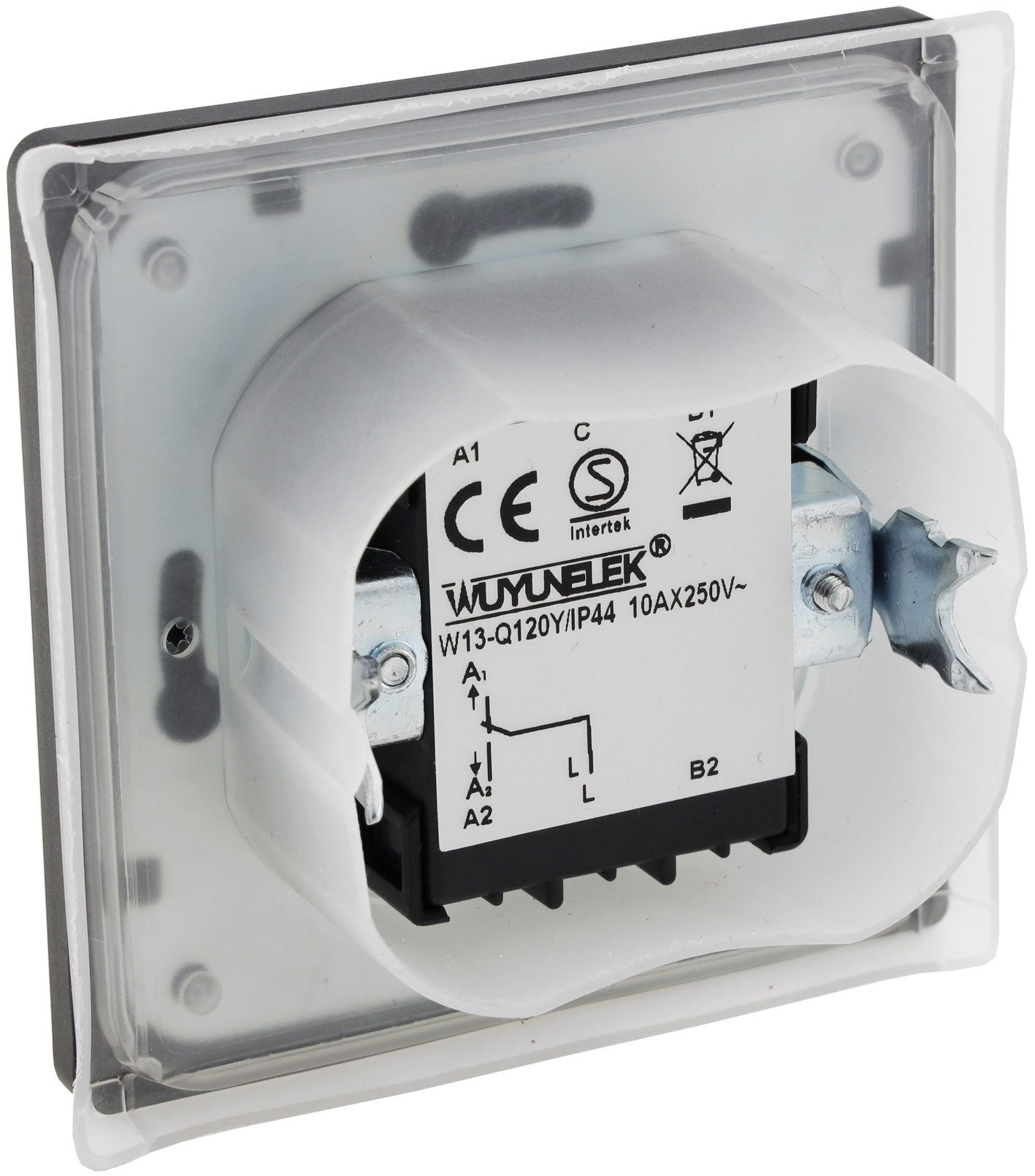 ChiliTec Unterputz-Steckdose MILOS Serie Steckdosen, Schalter, Rahmen, Dimmer, SAT, UP, Anthrazit