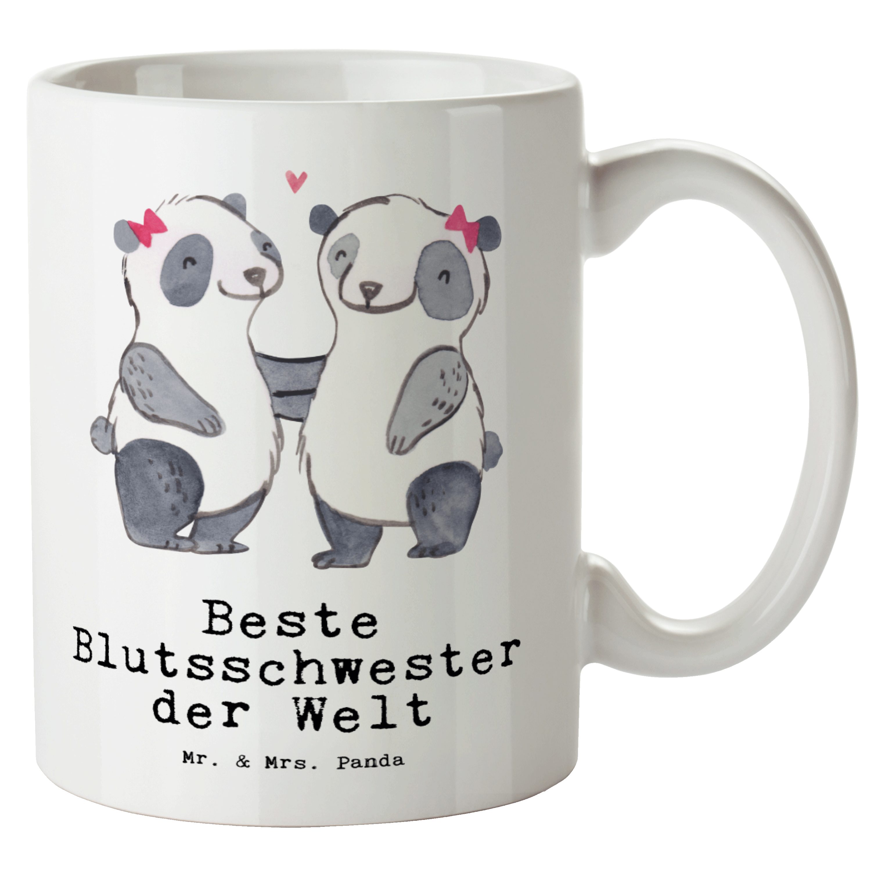 Weiß Blutsschwester der Geschenk, Tasse - XL Beste Tasse XL - Panda Schenken, Mrs. Keramik Welt Mr. T, & Panda