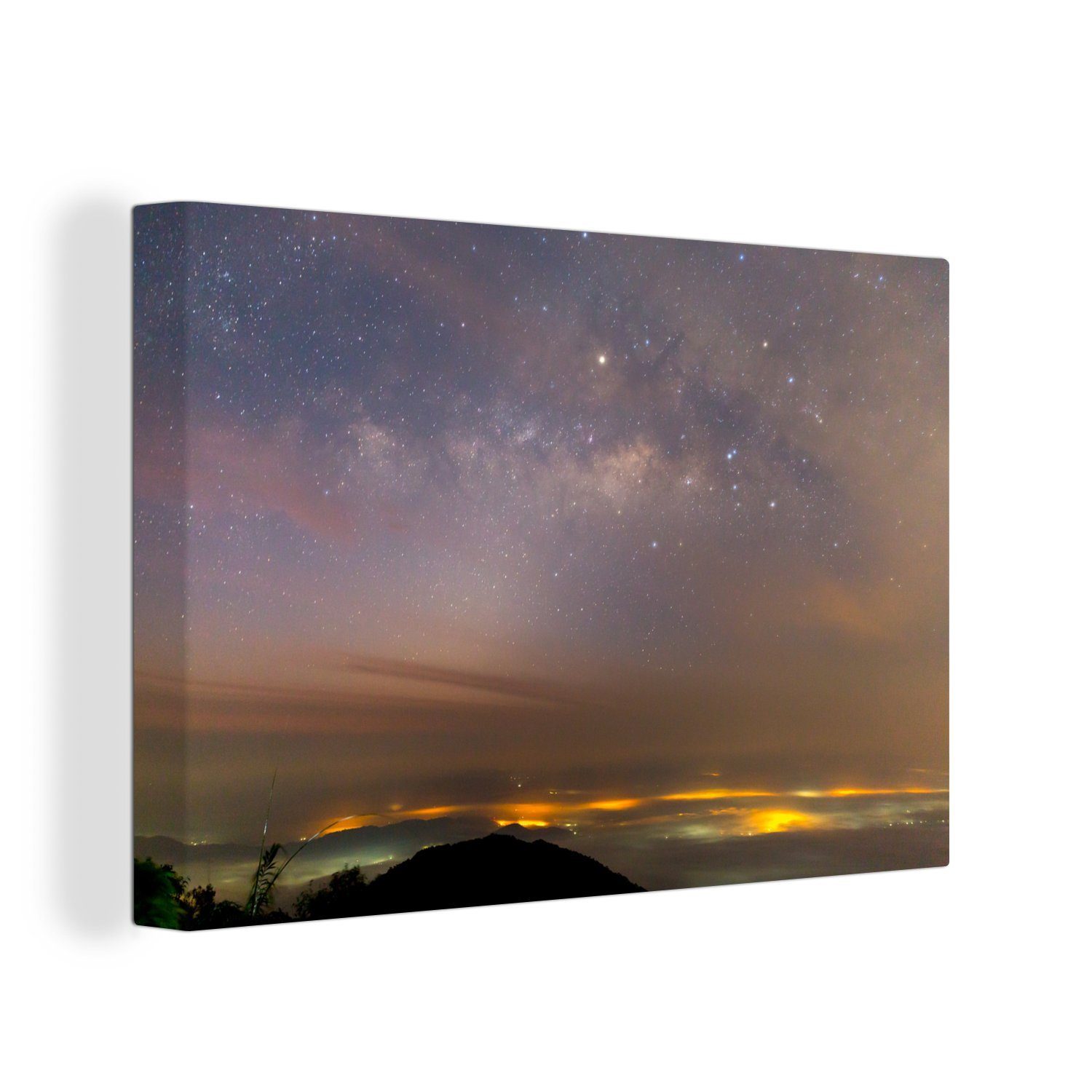 OneMillionCanvasses® Leinwandbild Dunkle Wolken über dem Khao Khitchakut National Park in Thailand, (1 St), Wandbild Leinwandbilder, Aufhängefertig, Wanddeko, 30x20 cm