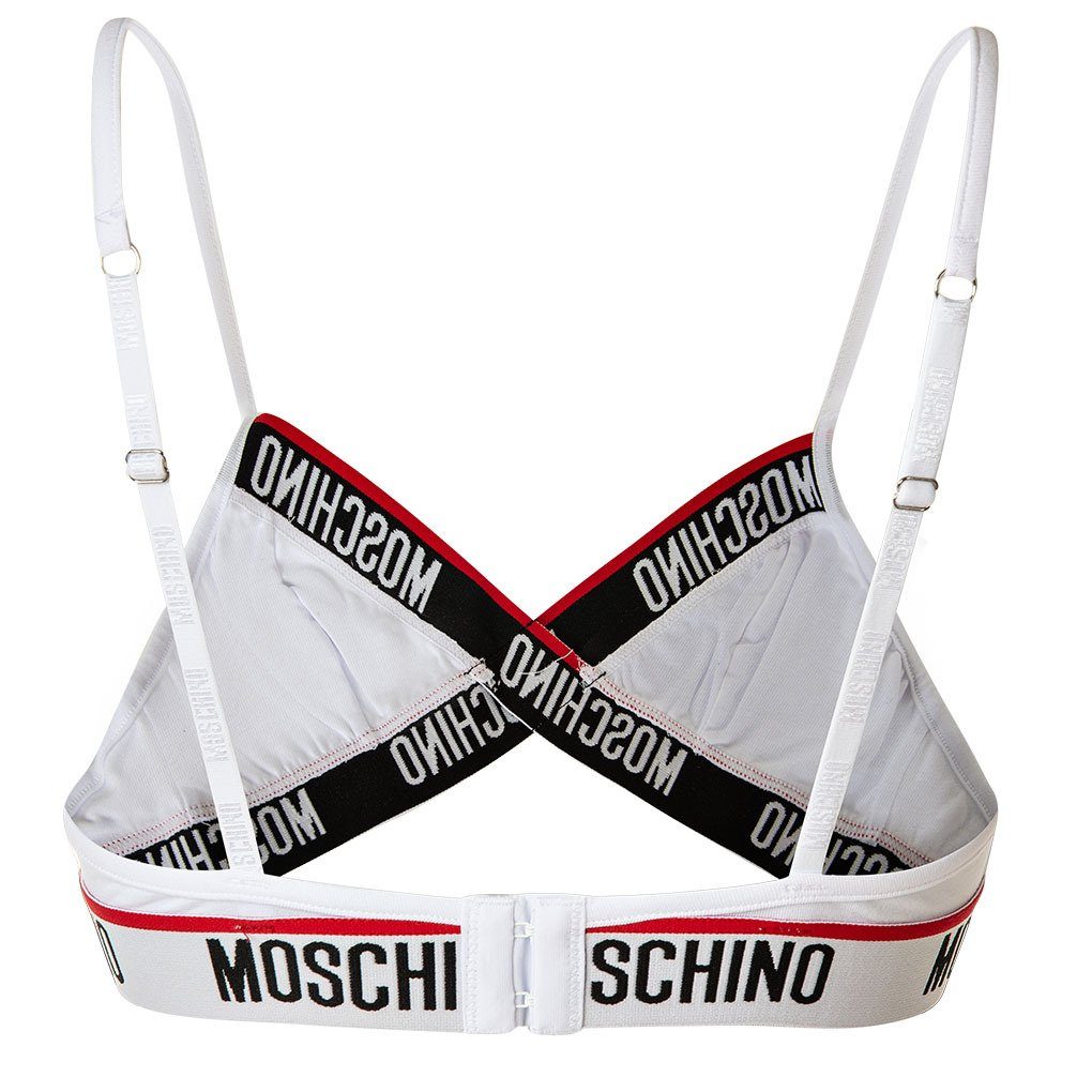 Bustier Stretch Moschino Logo, Bustier bügellos, Damen - Bra, Weiß BH,