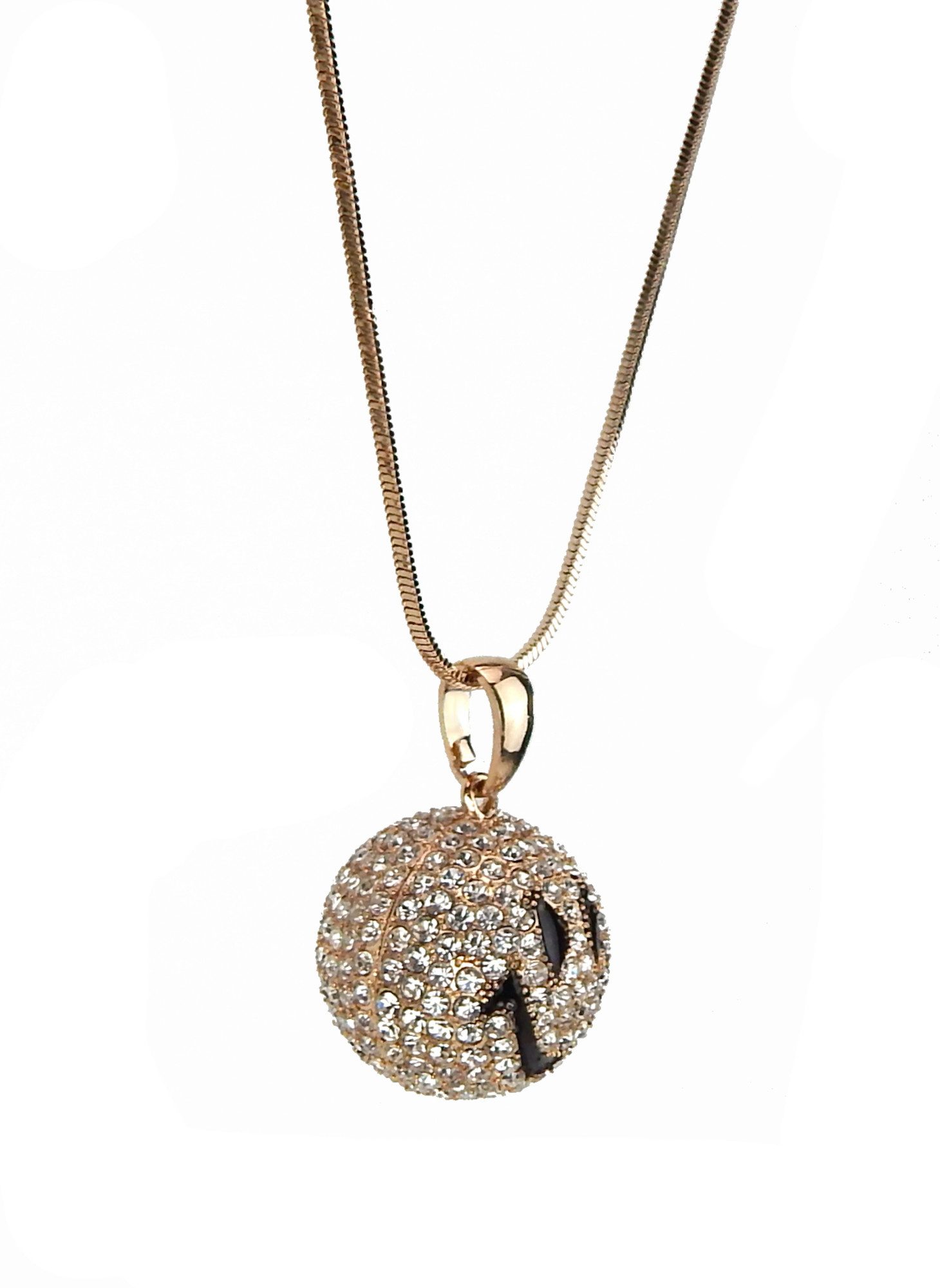 Ella Jonte Kette mit Anhänger, lange gold Glitzer Kette mit Emoji Strass An günstig online kaufen