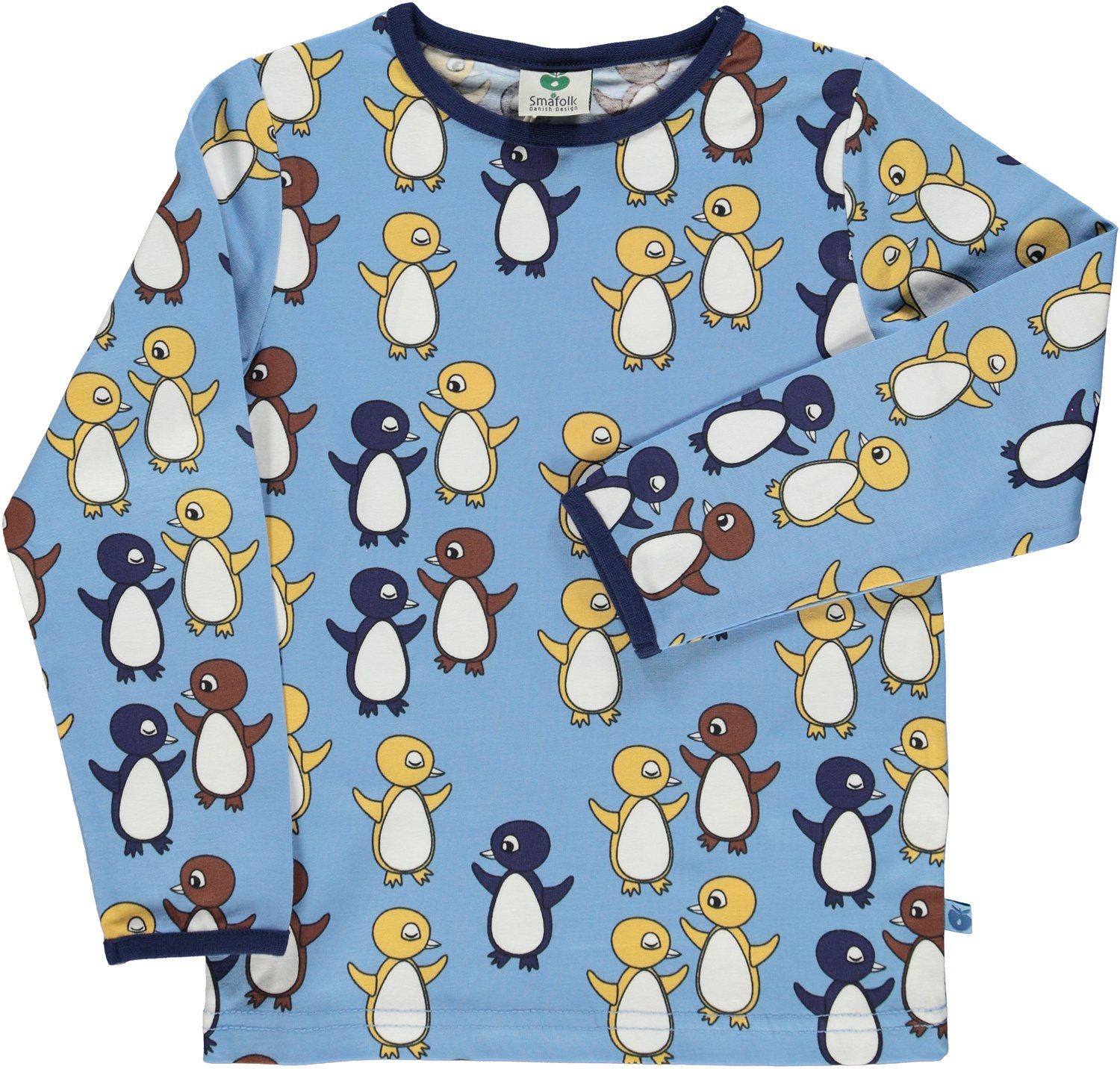 Smafolk Langarmshirt SMAFOLK Langarmshirt Longsleeve mit allover Baby Pinguin Print blau | Shirts