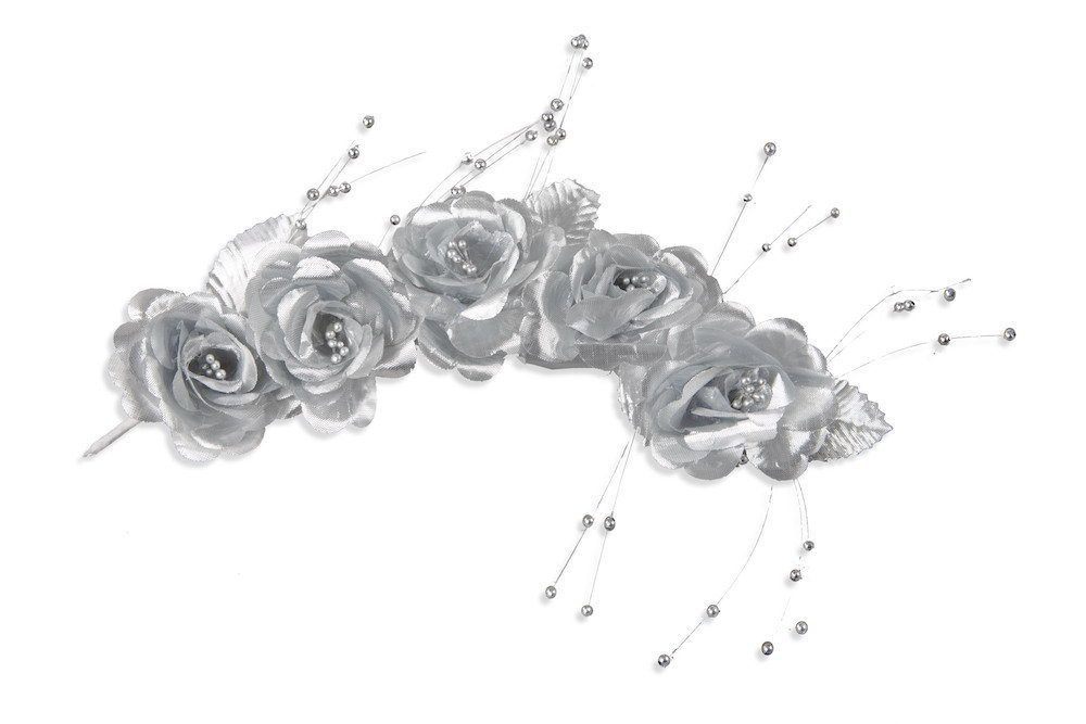 RS-Segelken Dekofigur Rosengirlande mit Draht, 30cm Silber