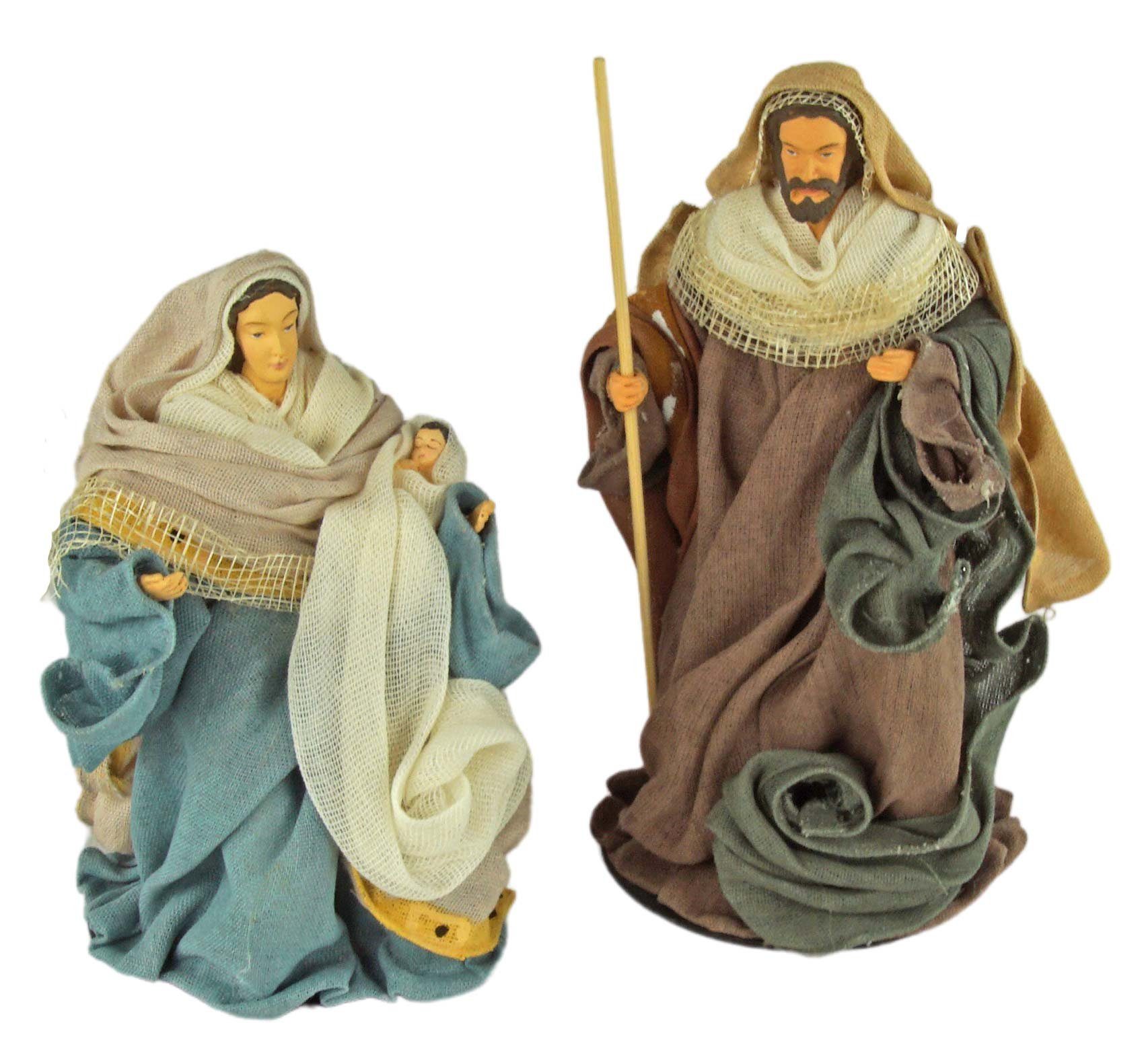 Krippenursel Krippenfigur Ankleidefiguren Heilige Familie 2-tlg., ca. 20 cm, CR 38264 (2 St., 2-tlg), handbemalte Krippenfiguren