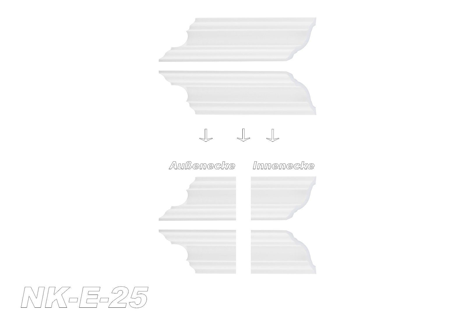 marbet design Stuckleiste E-25, Innen- & Außenecke (1 Stück), XPS Styropor günstig online kaufen