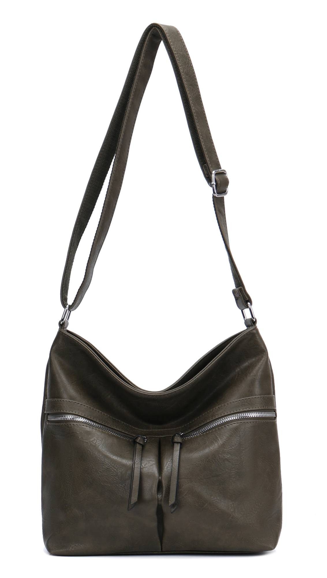 ITALYSHOP24 Schultertasche Damen Tasche Shopper Umhängetasche CrossOver Han günstig online kaufen