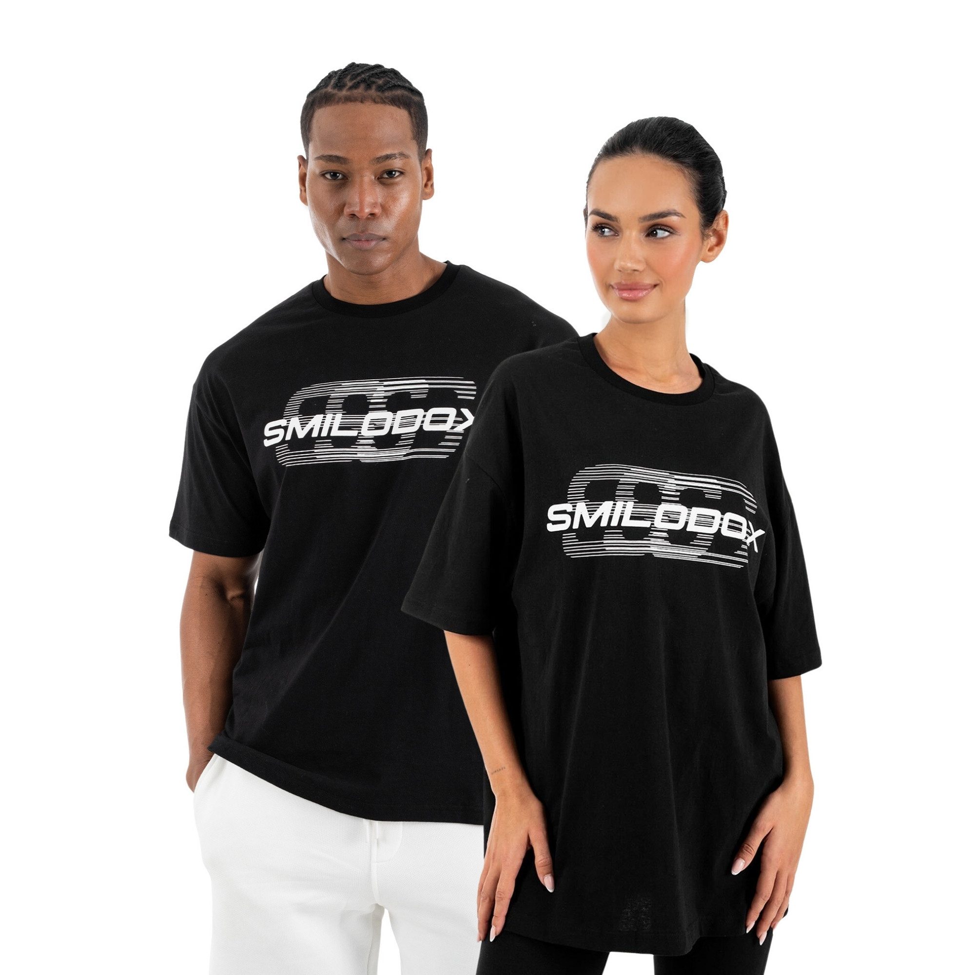 Smilodox T-Shirt Lyam, Oversized Shirt Unisex, T-Shirt mit Print & Rundhals Weiches Material, Großer Print, Oversized Ärmel, Rundhals, Unisex