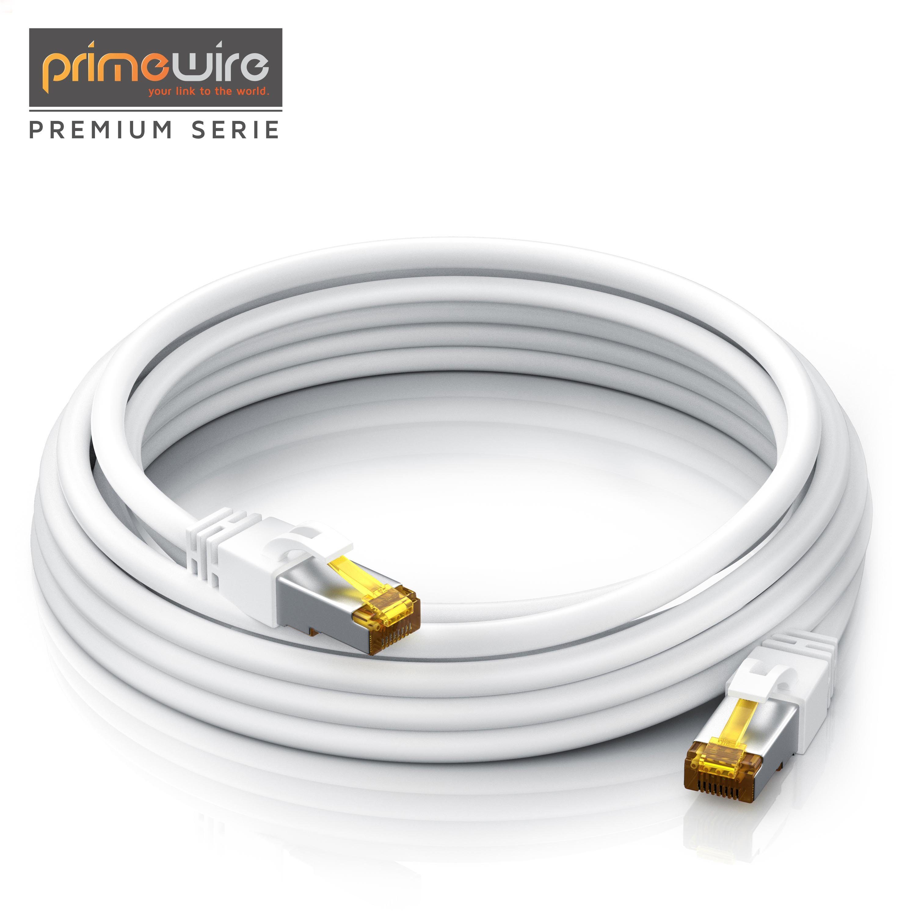 Primewire LAN-Kabel, CAT.7, RJ-45 (Ethernet) (25 cm), Gigabit Ethernet S/FTP Netzwerkkabel, 10000 Mbit/s, Patchkabel - 0,25m
