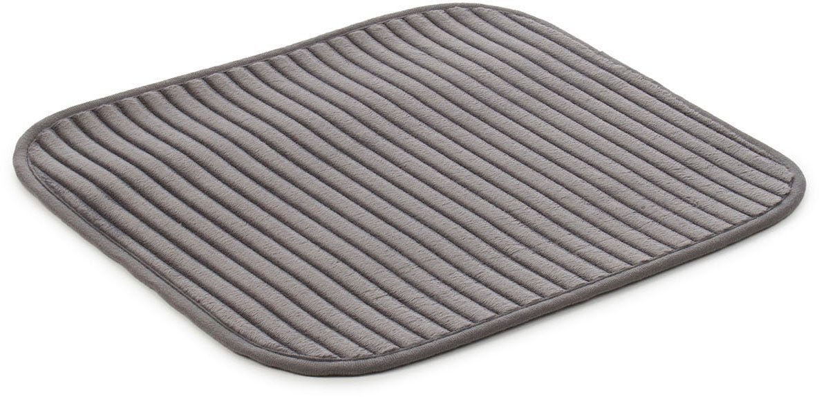 Gözze Badematte Berlin, Höhe 7 mm, rutschhemmend beschichtet, fußbodenheizungsgeeignet, Polyester, rechteckig, Badteppich, Uni Farben, Cord Optik, waschbar