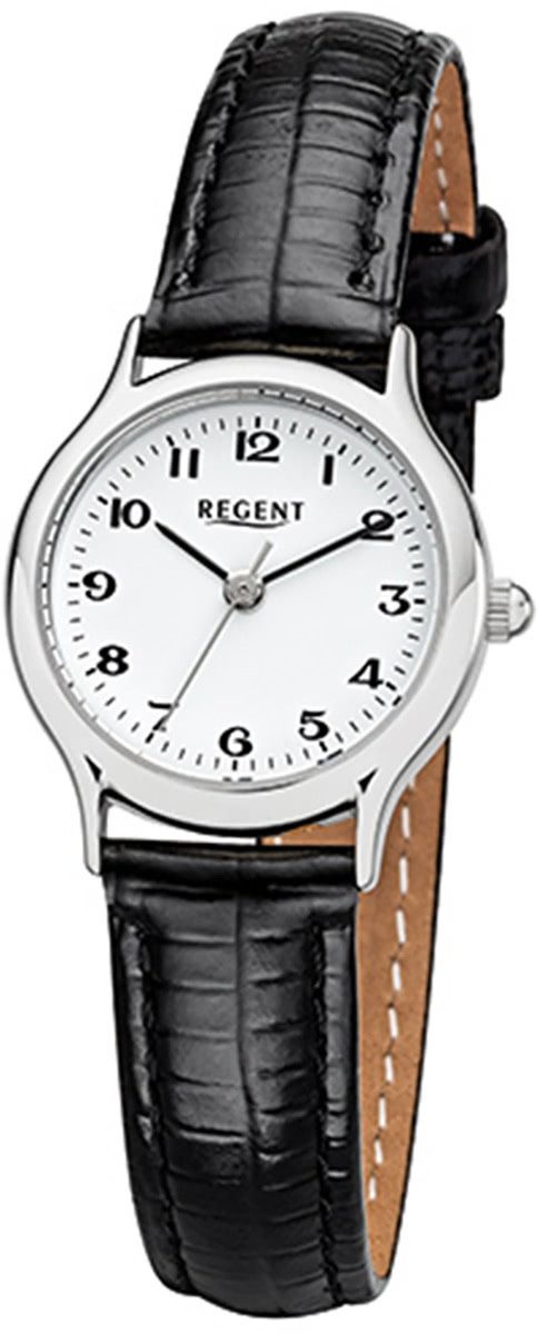 Quarzuhr Regent Damen-Armbanduhr schwarz Analog