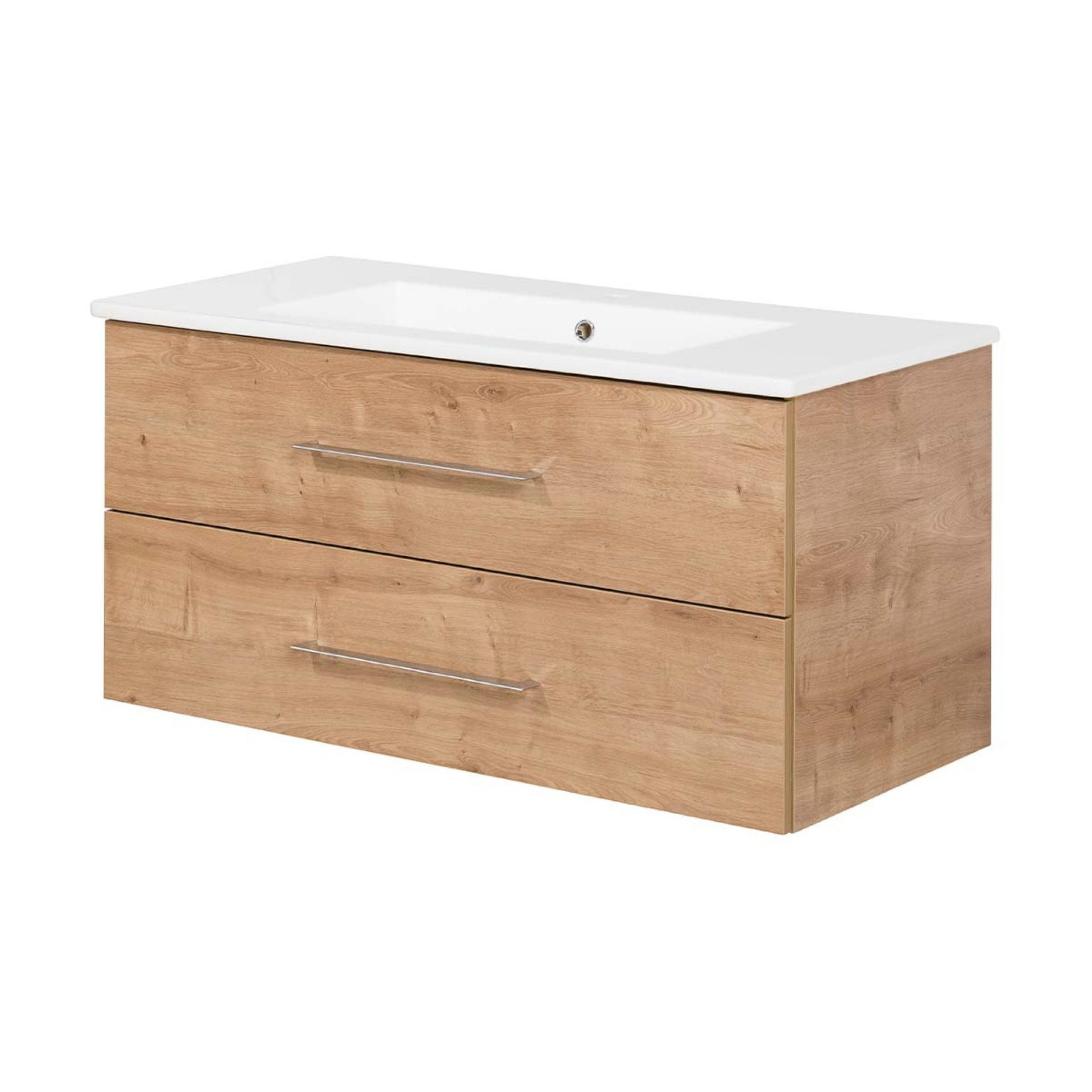 FACKELMANN Badmöbel-Set Waschtischunterschrank inkl. Keramikbecken B.PERFEKT