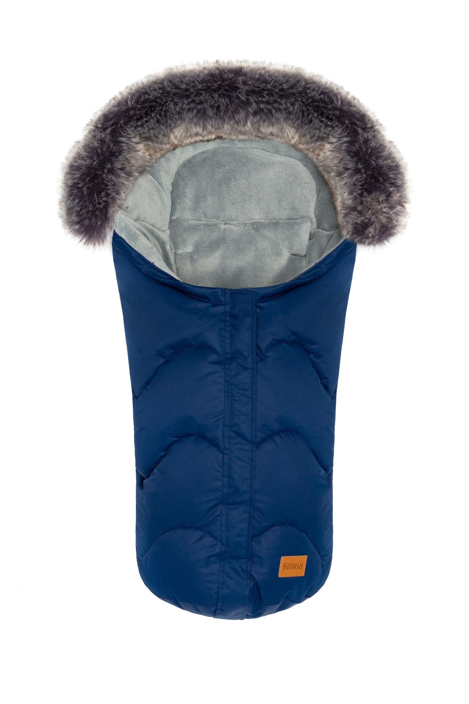Fillikid Fußsack Fillikid Winterfußsack Lhotse Exclusiv, warmer Kinder Fußsack für Kinderwagen und Kindersitze Gruppe 0 wasserabweisend und windabweisend abnehmbarer Kunstfellkragen waschbar bei 30°C