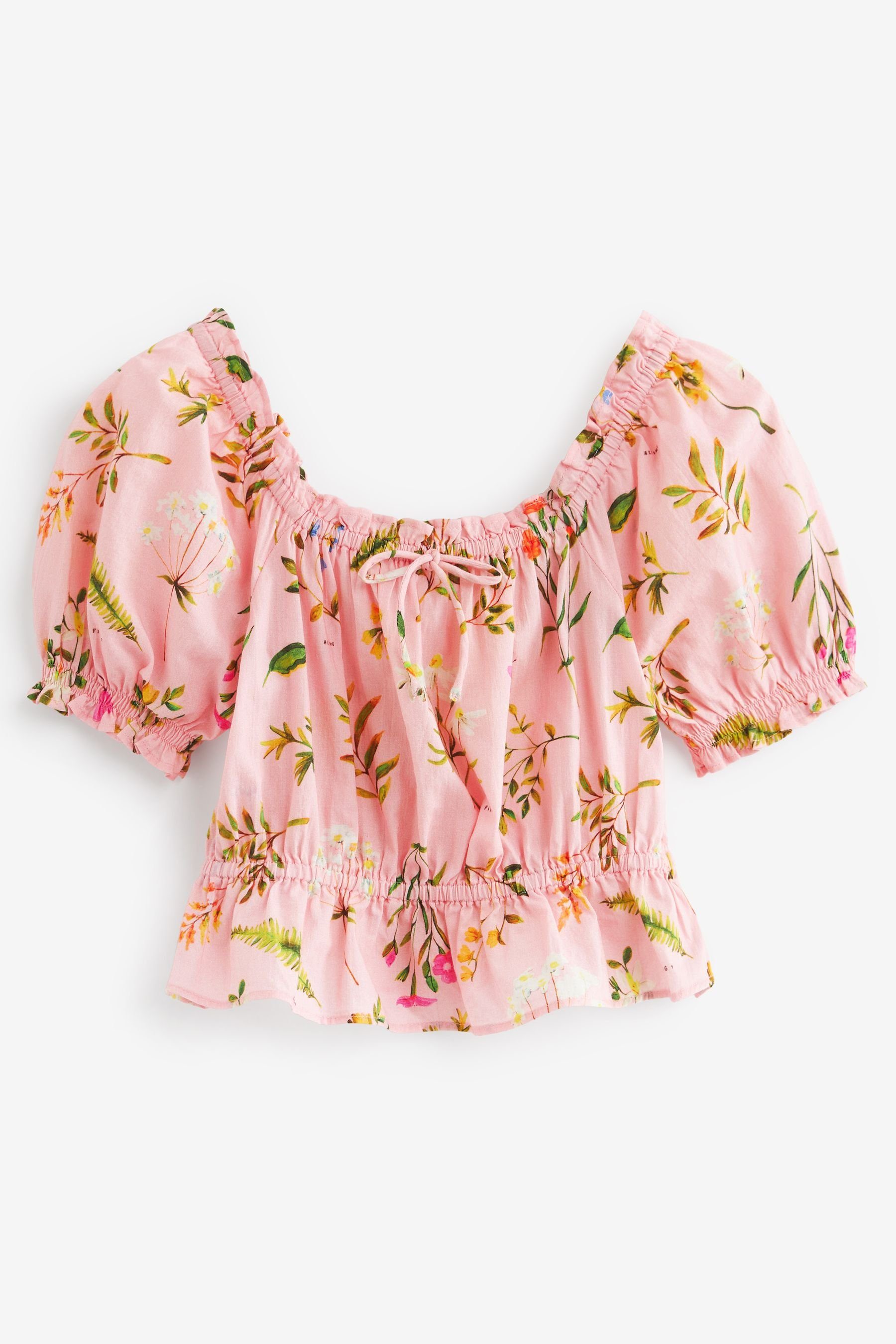 Next Blusenshirt Bluse mit Pink (1-tlg) Rüschen