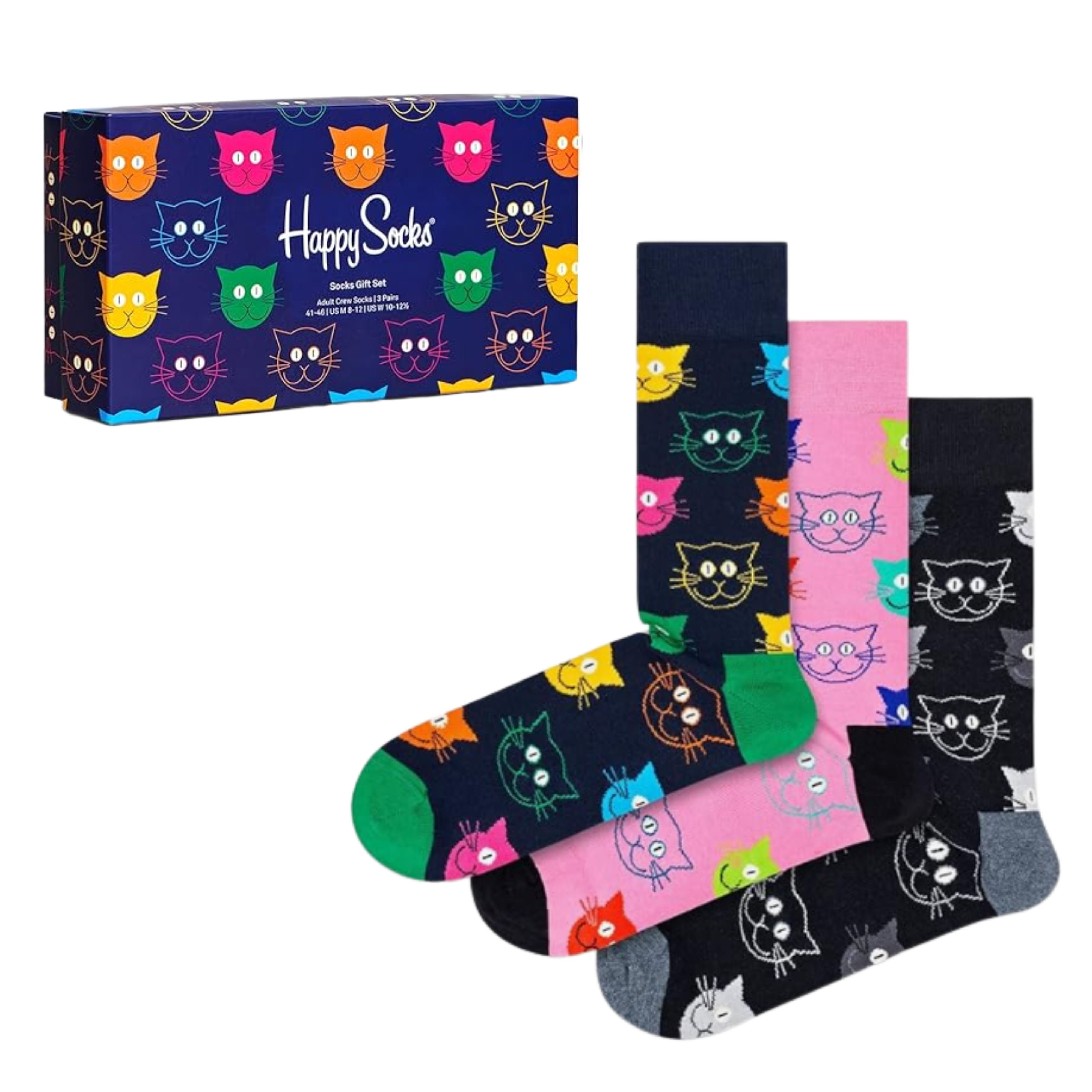 Happy Socks Freizeitsocken 3er Pack Baumwoll Socken mit Motiv Classic, Geschenk, Geburtstag