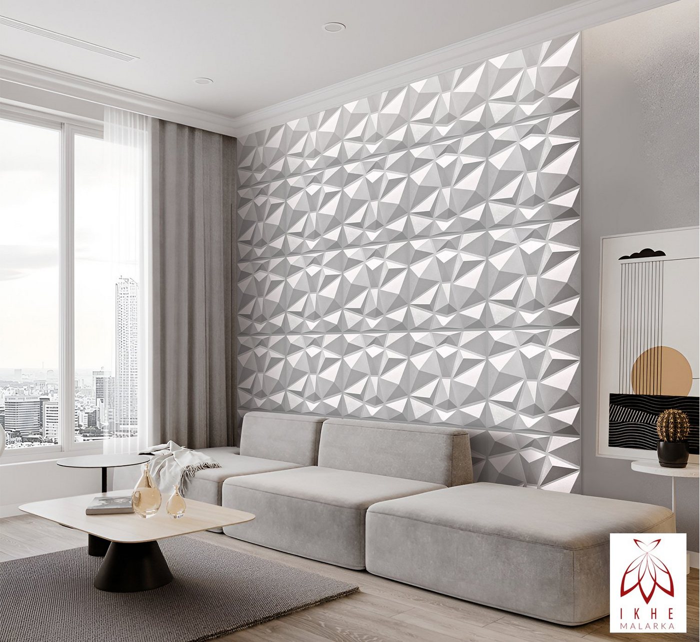 Thumbnail - IKHEMalarka 3D Wandpaneel 3D Paneele PVC Kunststoffpaneele, BxL: 50,00x50,00 cm, 0,25 qm, (1 Stück, 3D Wandpaneele Decke...