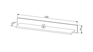 freiraum Wandboard Core, in weiß supermatt Dekor, MDF, Spannplatte - 120x16x22cm (BxHxT)