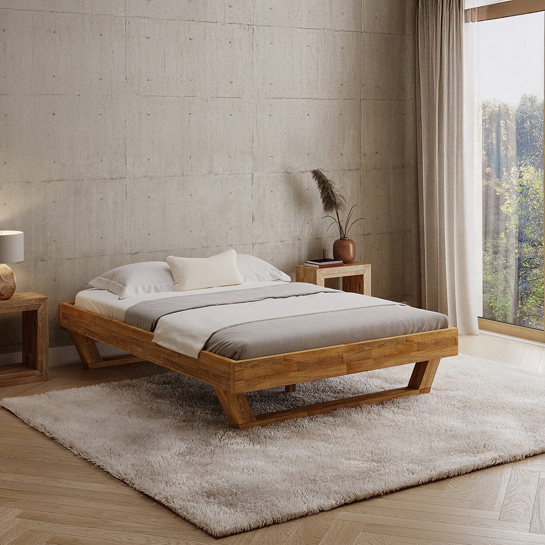 skølm Massivholzbett Nornir aus Eiche, ohne günstig online kaufen