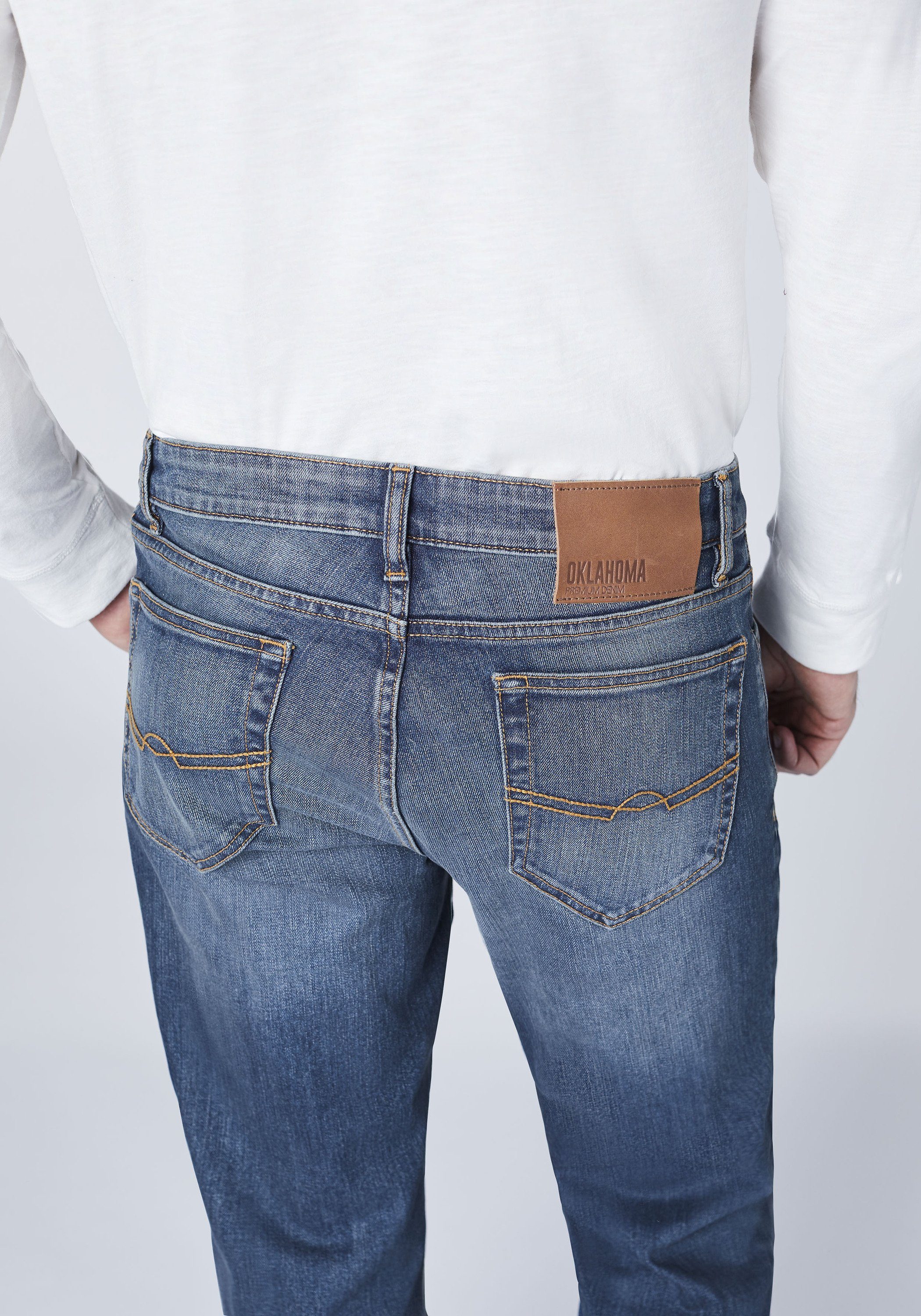 Damen Jeans OKLAHOMA PREMIUM DENIM Straight-Jeans LAKE C916 - GOTS zertifiziert (1-tlg)
