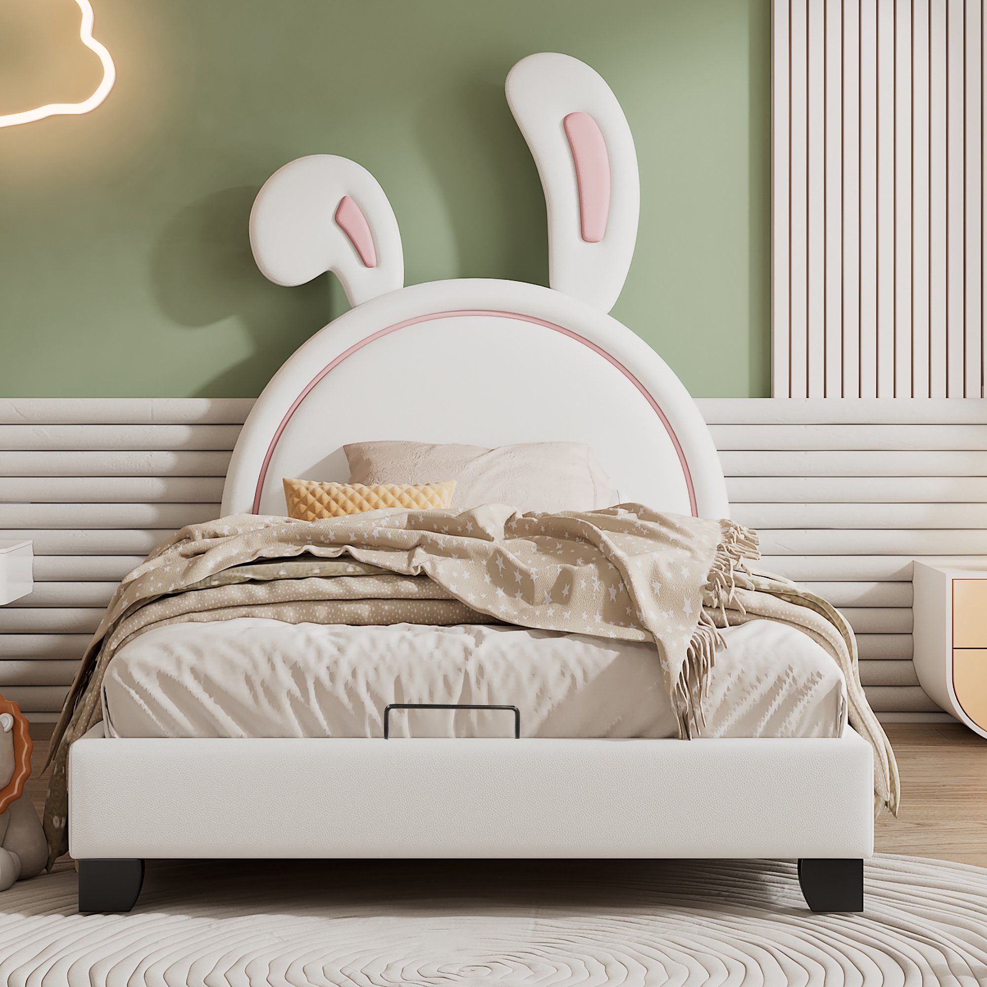 Flieks Polsterbett, Kinderbett Einzelbett in Hasenohrform günstig online kaufen