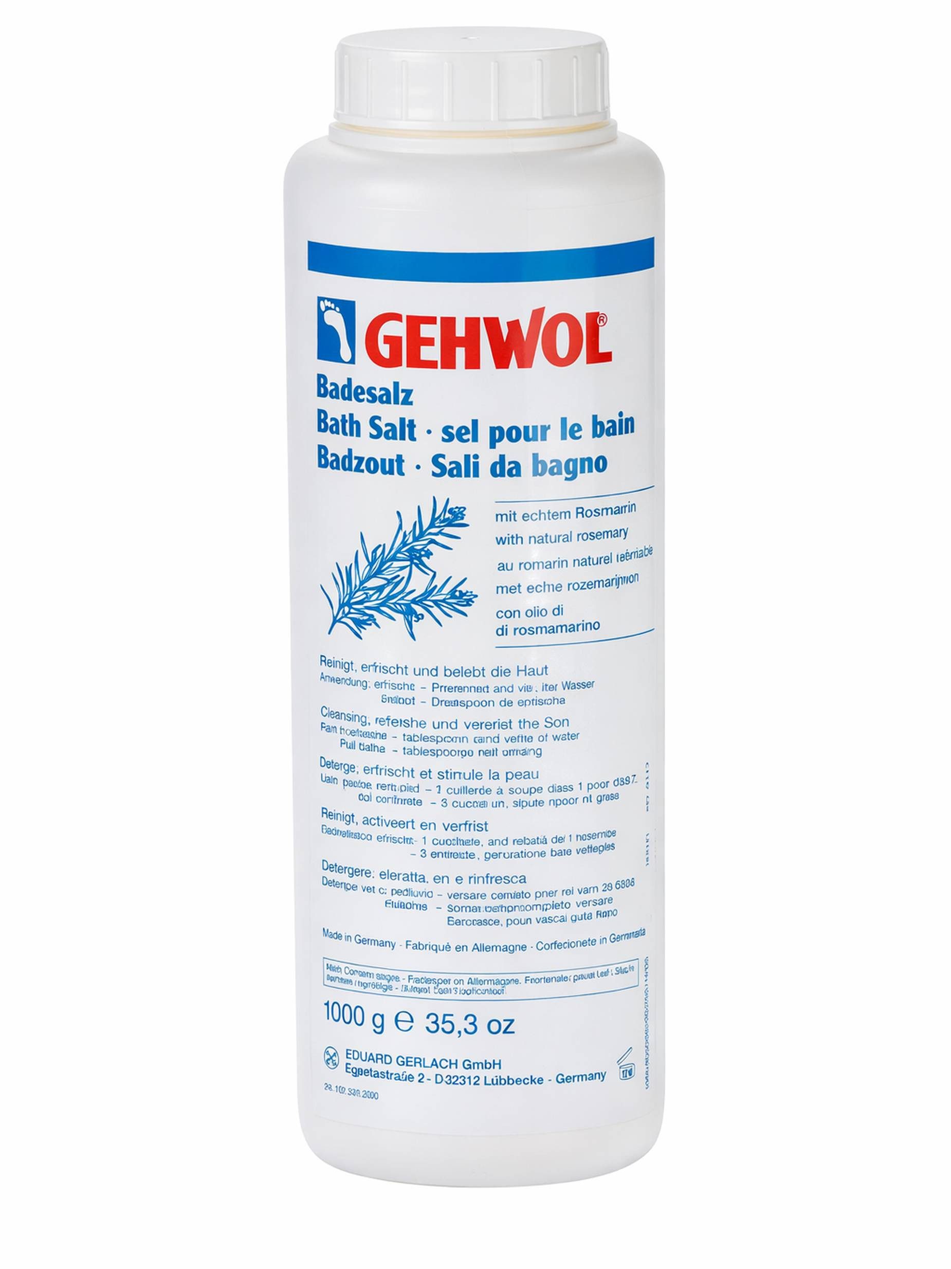 Eduard Gerlach GmbH Fußbädersalz Gehwol Badesalz mit Rosmarinöl 1000 g Packung