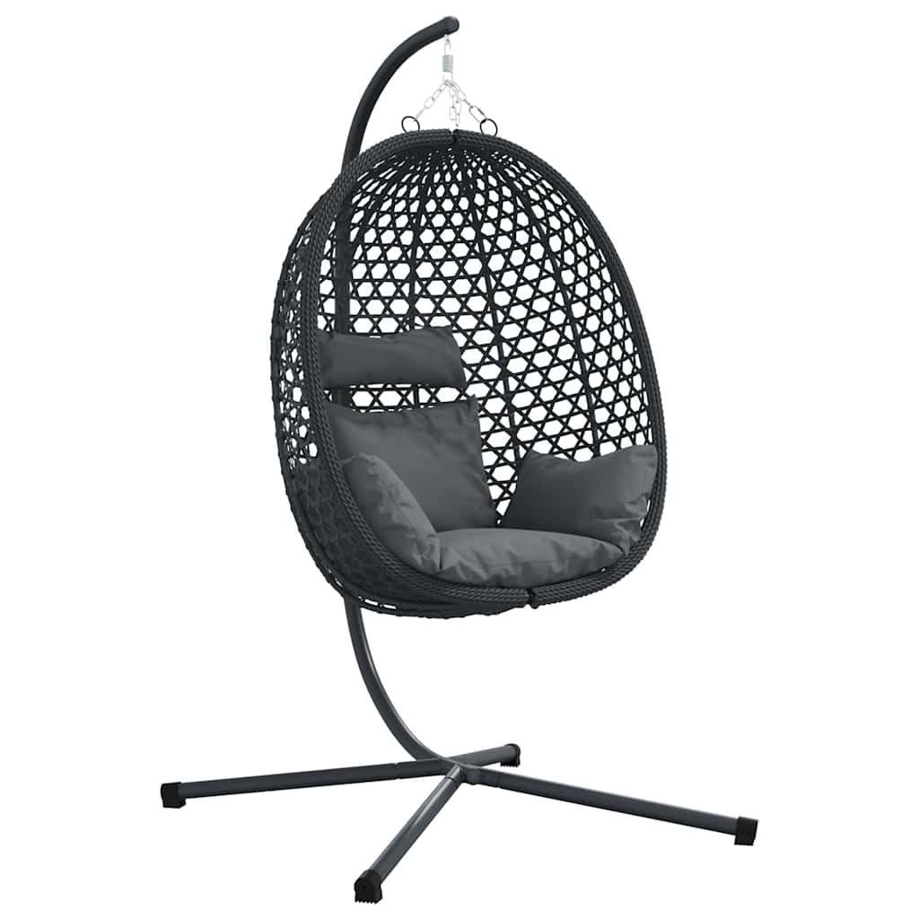 vidaXL Hollywoodschaukel Hängendes Ei-Stuhl Anthrazit und Schwarz 104 x 100 x 191 cm, 1 tlg.