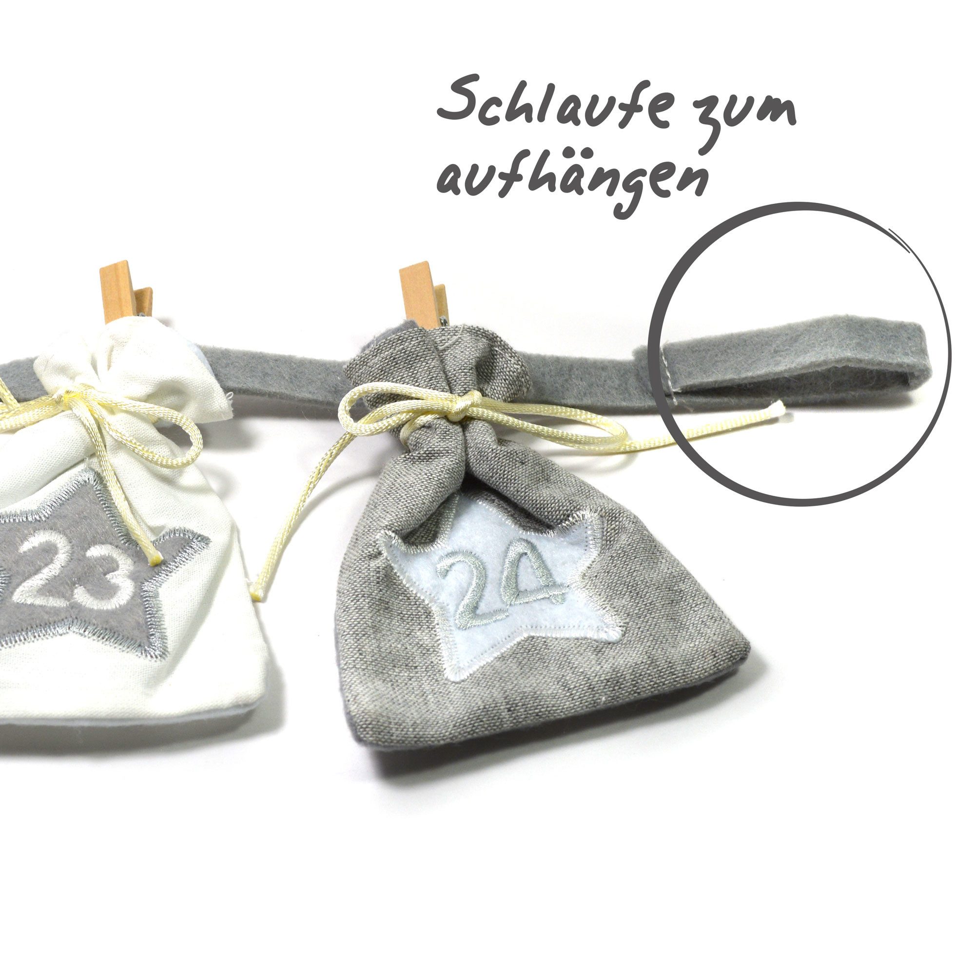 Frau WUNDERVoll befüllbarer Adventskalender Adventskalender zum Befüllen - Stoff, rot weiß Größe: L