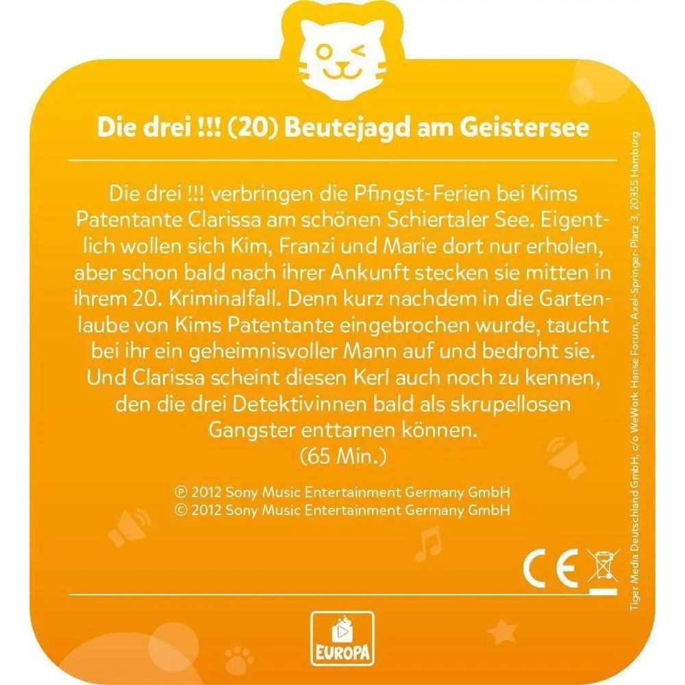 Tiger Media Deutschland GmbH Hörspiel tigercard - Die drei !!! - Folge 20: Beutejagd am Geistersee