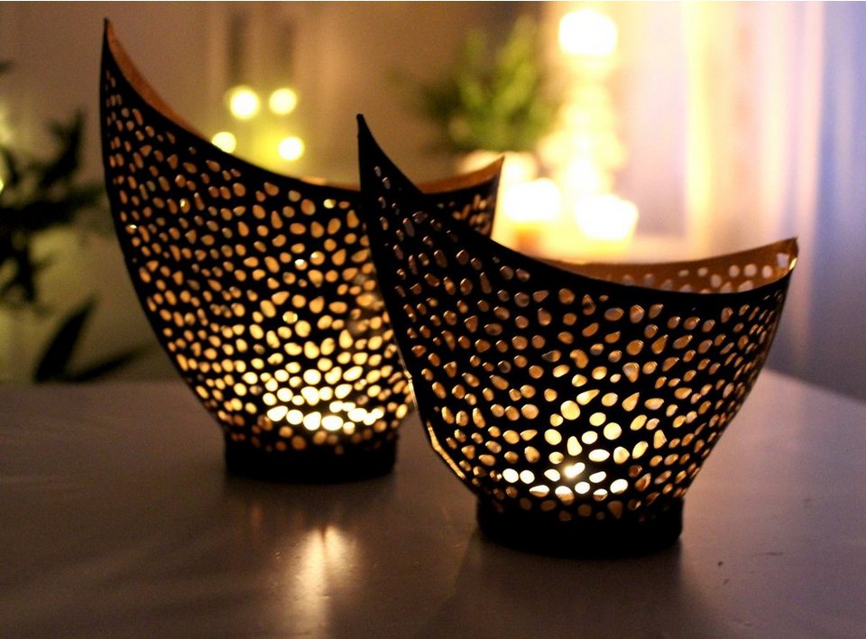 Geschenk-Set Home I Deko Holzteller Kerzen Windlicht Dekoration Shabby Vintage