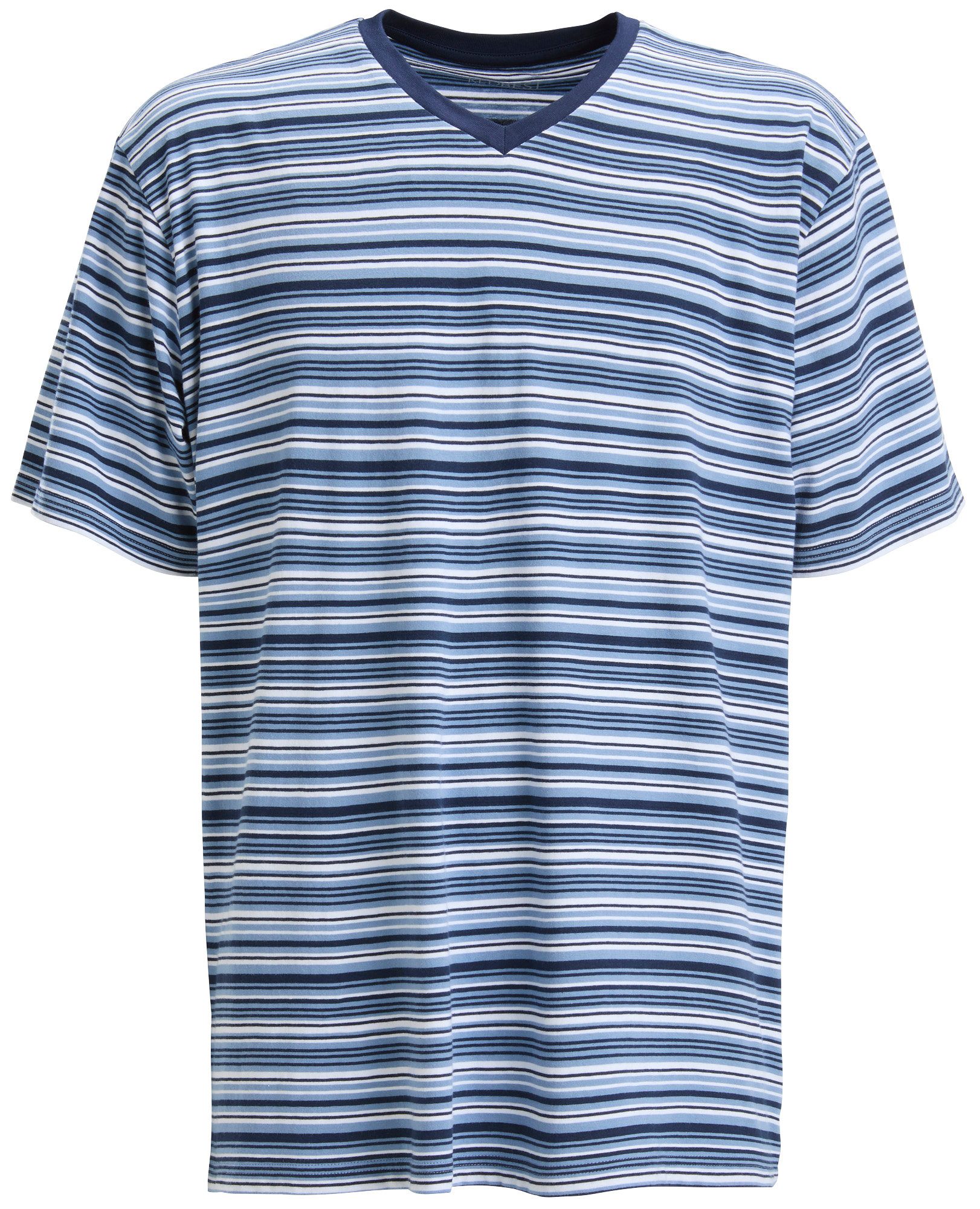 REDBEST Pyjamaoberteil Herren-T-Shirt geringelt Single-Jersey Streifen günstig online kaufen