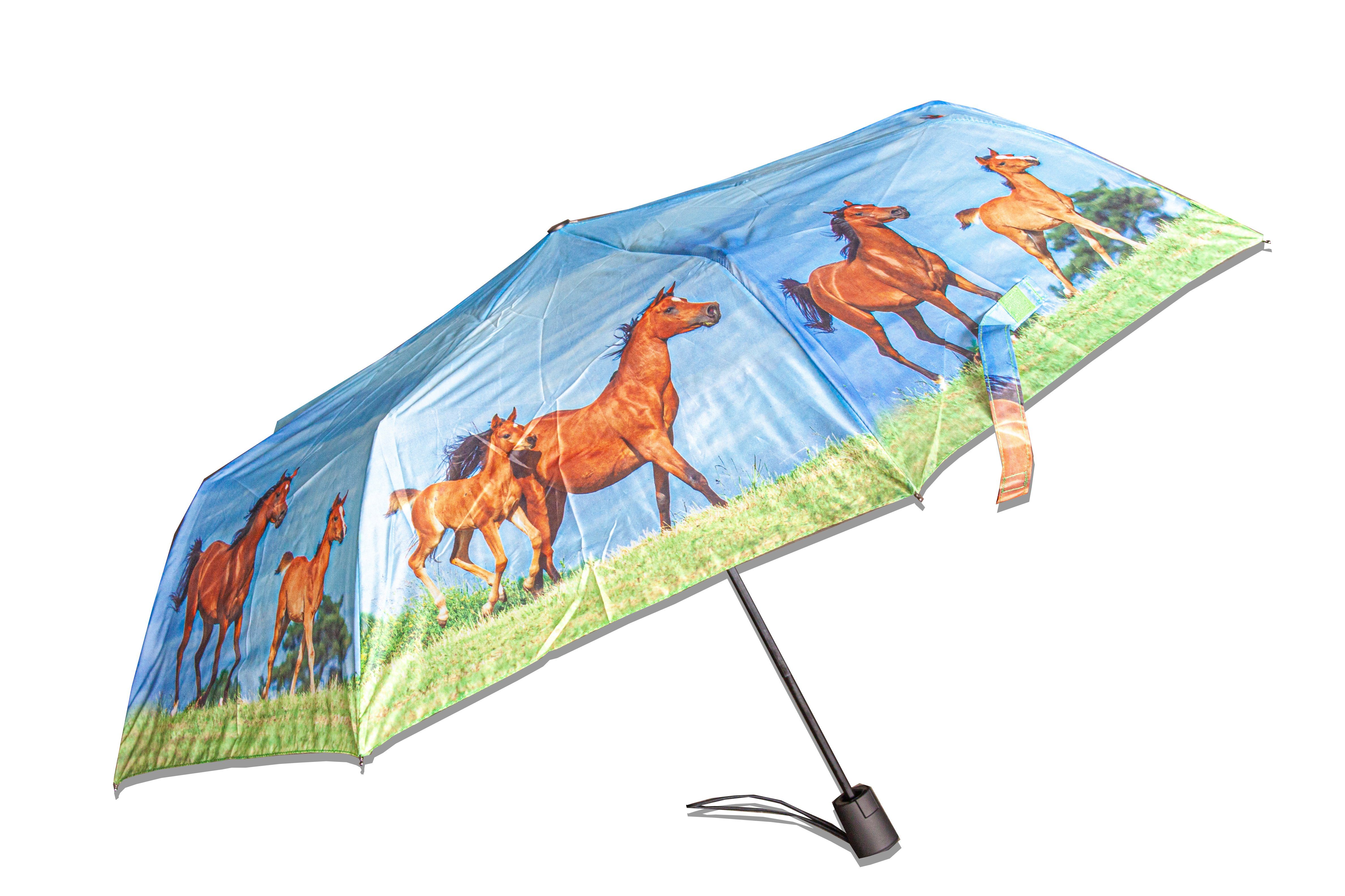 Cornelißen - 95 Ø - cm Regenschirm Pferde Taschenregenschirm