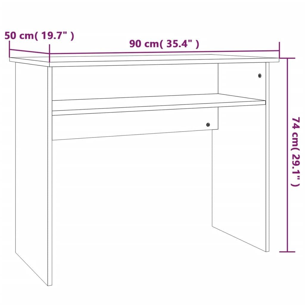 Schreibtisch Schreibtisch | vidaXL Räuchereiche Räuchereiche Räuchereiche Holzwerkstoff 90x50x74 cm