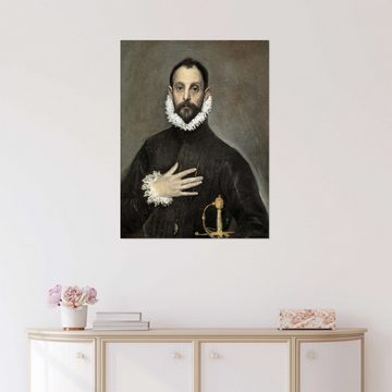 Posterlounge Wandfolie Dominikos Theotokopoulos (El Greco), Caballero mit der Hand auf der Brust, Malerei