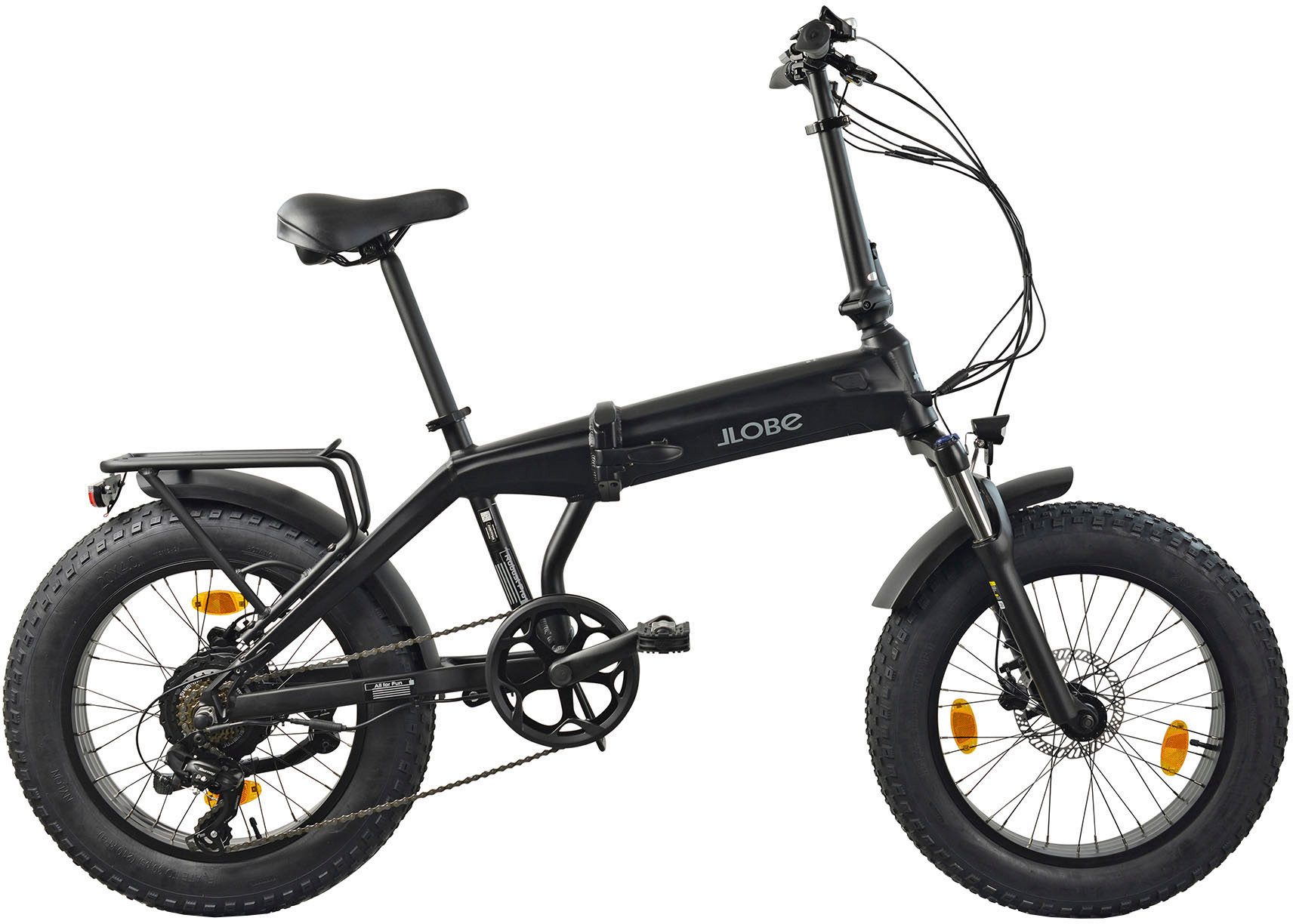 LLobe E-Bike Faltrad E-Falt-Fatbike 20" Robust Pro, Shimano Tourney Schaltwerk, Kettenschaltung, Heckmotor, 504 Wh