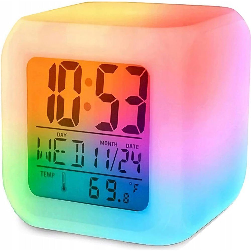 MOUTEN Wecker 7-Farben-Digitalwecker mit großer LED-Anzeige