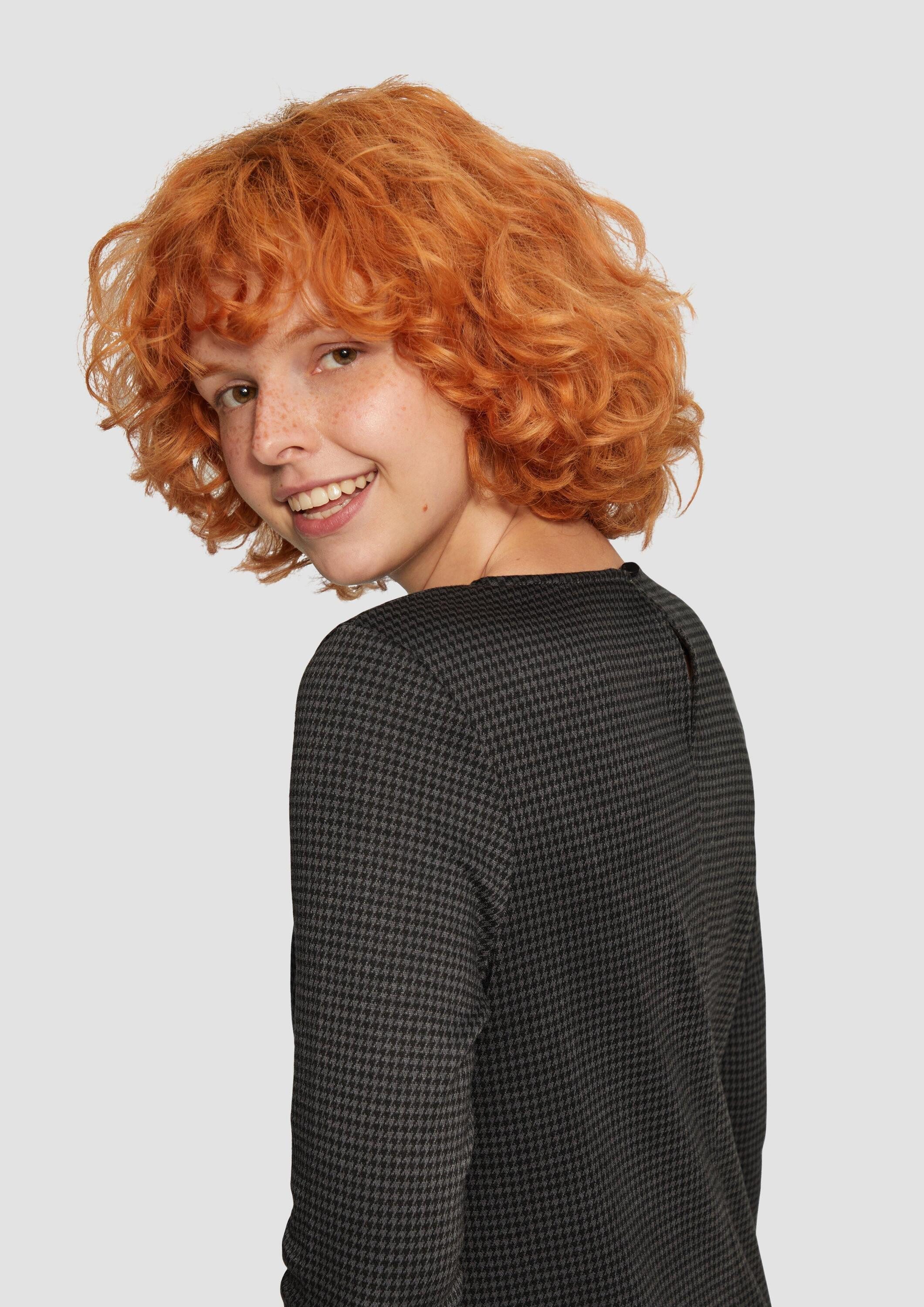 QS Minikleid Kleid Kurzes gemustertes Kleid aus Interlockjersey