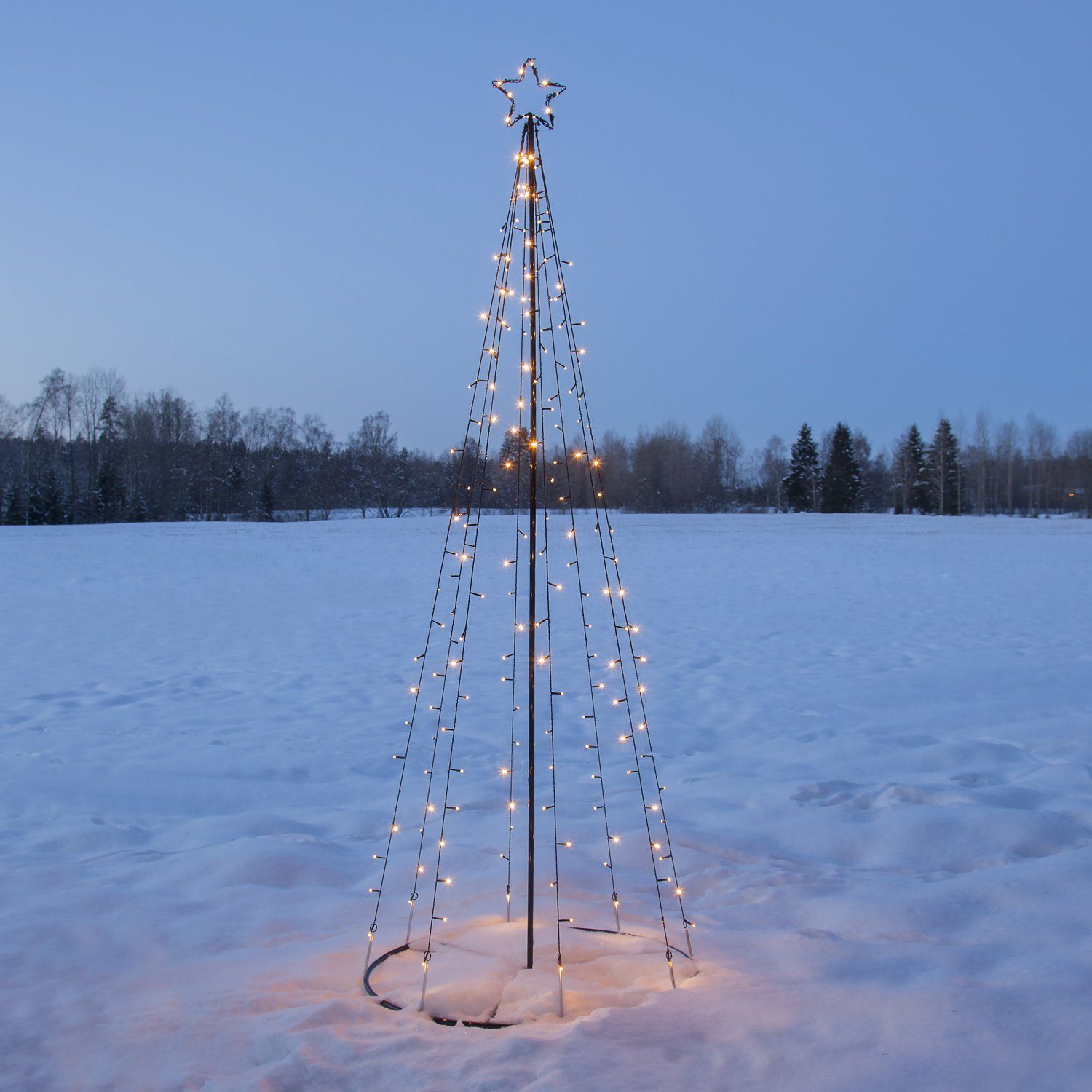 (2100K Lichterbaum LED LED Baum LED Sternspitze bis warmweiß funkelnd 3000K) außen, MARELIDA mit Weihnachtsbaum Classic, 2,1m