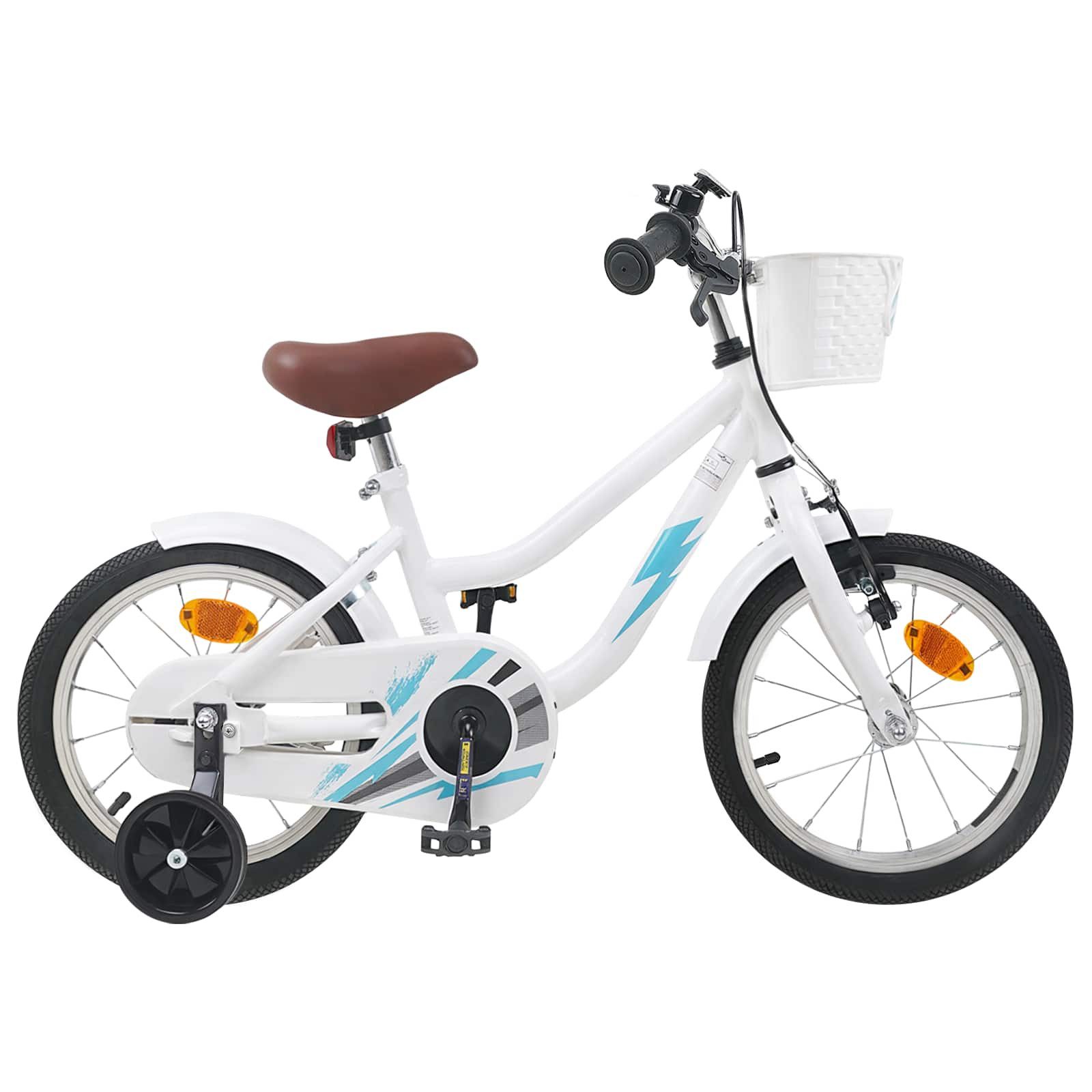vidaXL Kinderfahrrad 90 x 49 x 67,5 cm Kinderfahrrad 12 Zoll für 2-4 Jahre alt Weiß Stützrä