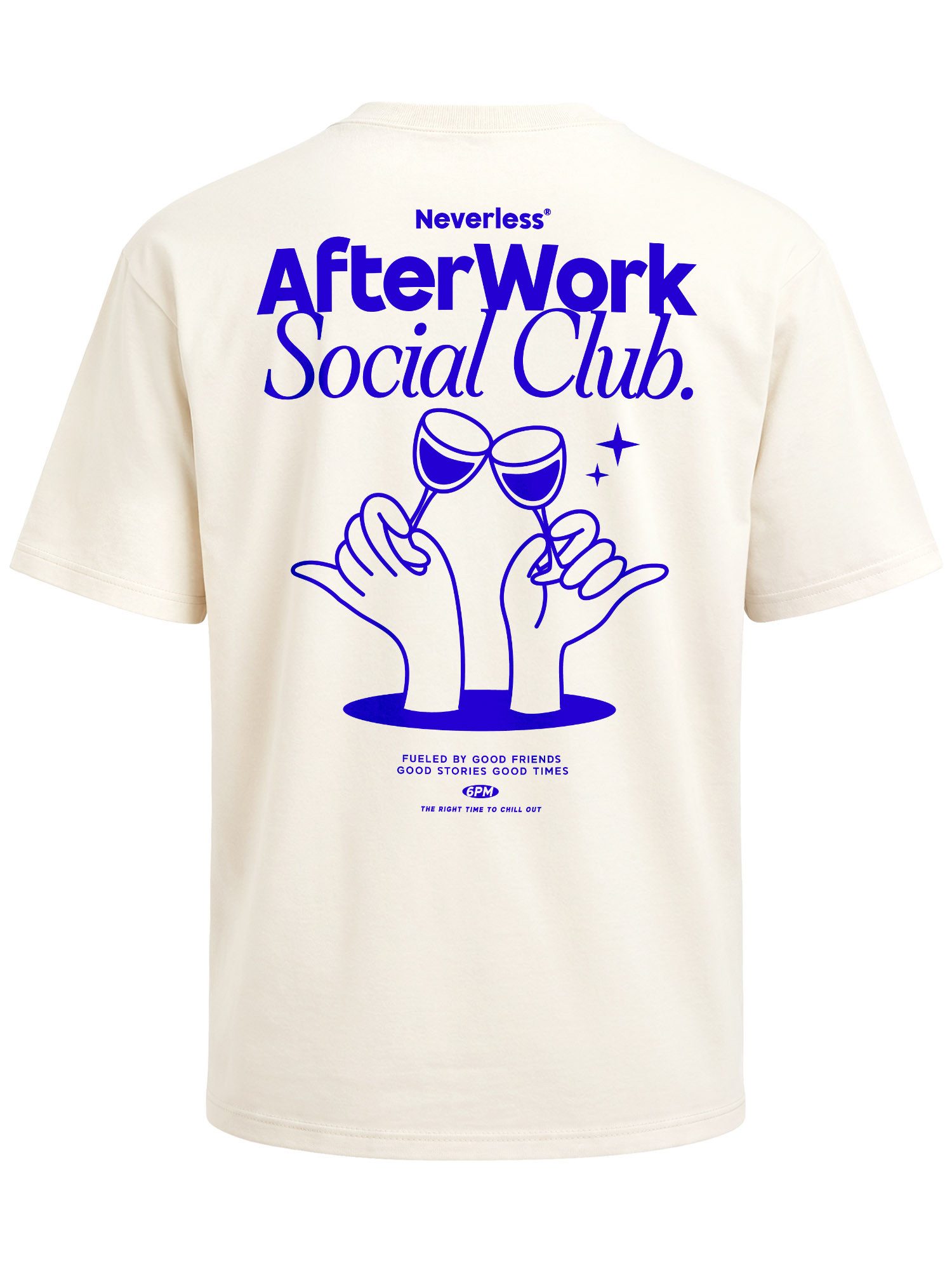 Neverless Oversize-Shirt Herren T-Shirt - After Work Social Club - Oversized Relaxed Fit mit Print